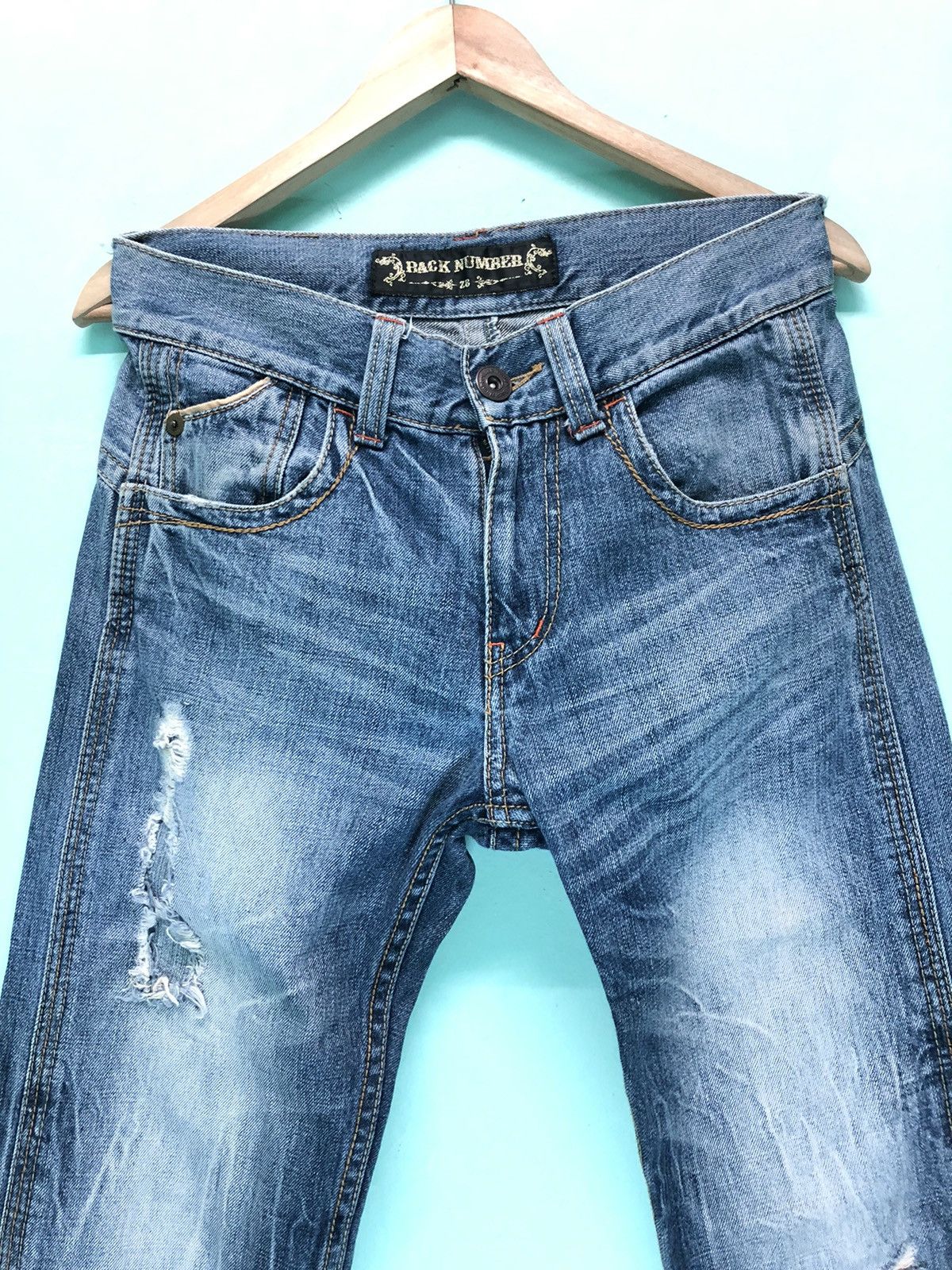 Japanese Brand × Vintage VINTAGE BACK NUMBER GOLD LABEL BUCKLE BACK DISTRESSED DENIM Size US 30 / EU 46 - 2 Thumbnail