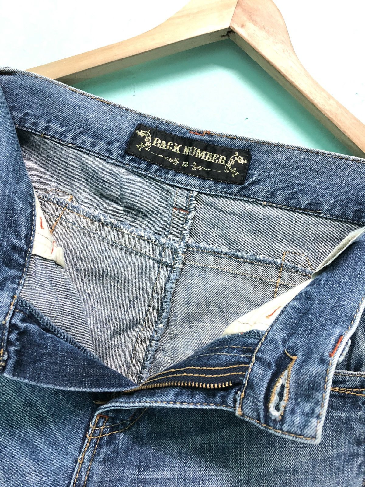 Japanese Brand × Vintage VINTAGE BACK NUMBER GOLD LABEL BUCKLE BACK DISTRESSED DENIM Size US 30 / EU 46 - 4 Thumbnail