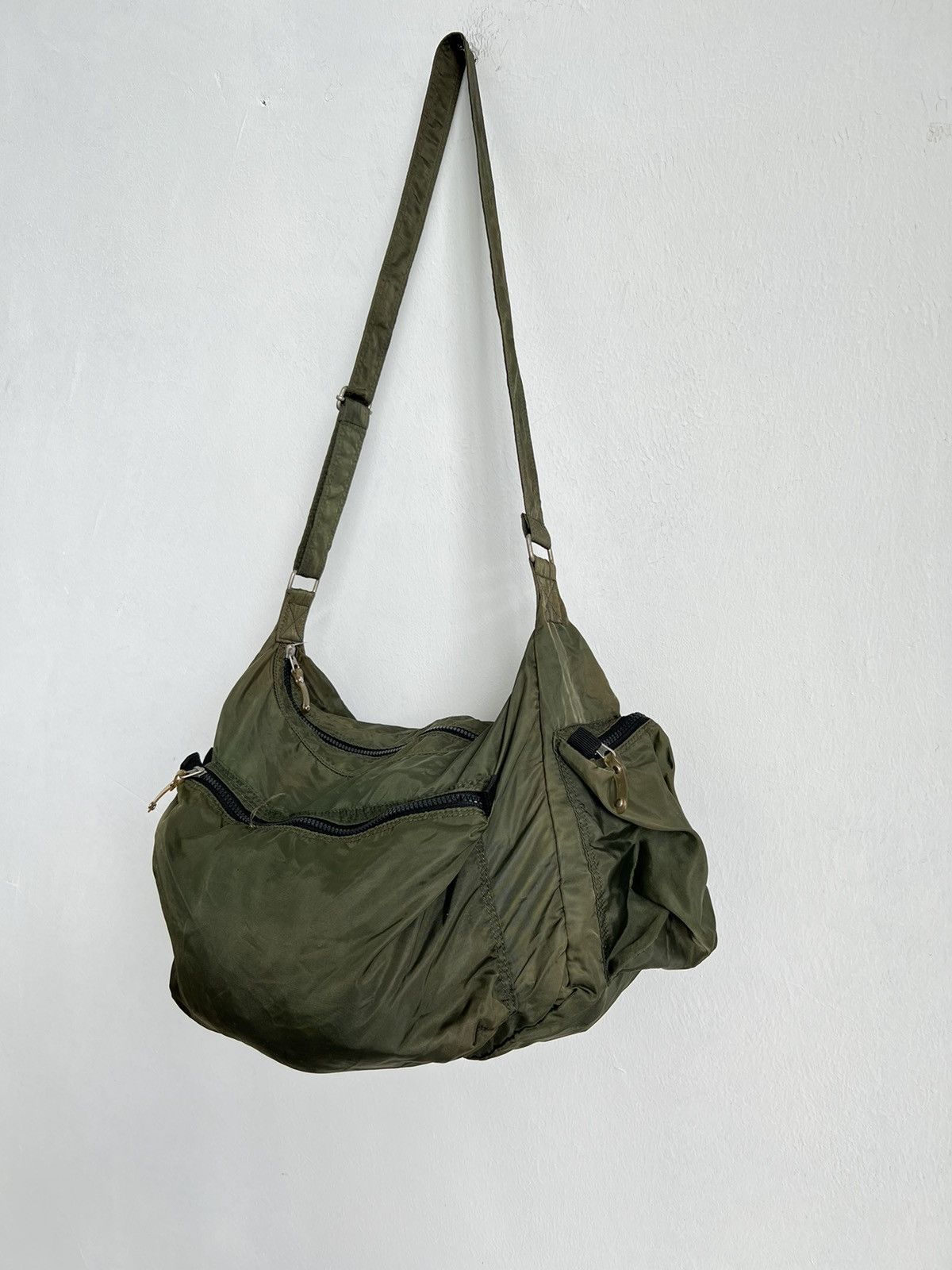 Comme Des Garcons Camo Green Army Sling Bag, Men's