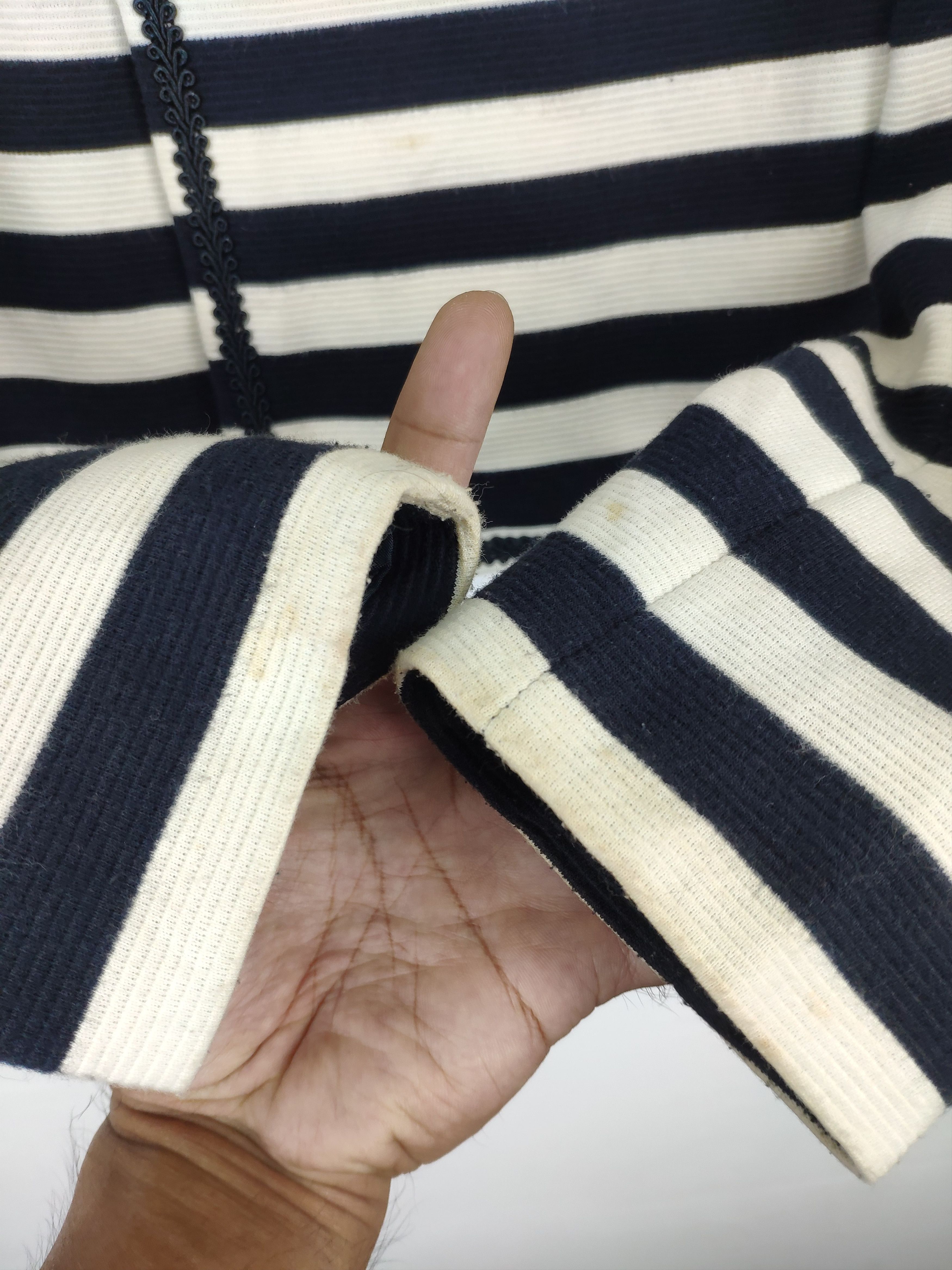 Japanese Brand × Vintage Vintage Cropped Cardigan Striped Yohji Yamamoto Style Size S / US 4 / IT 40 - 10 Thumbnail