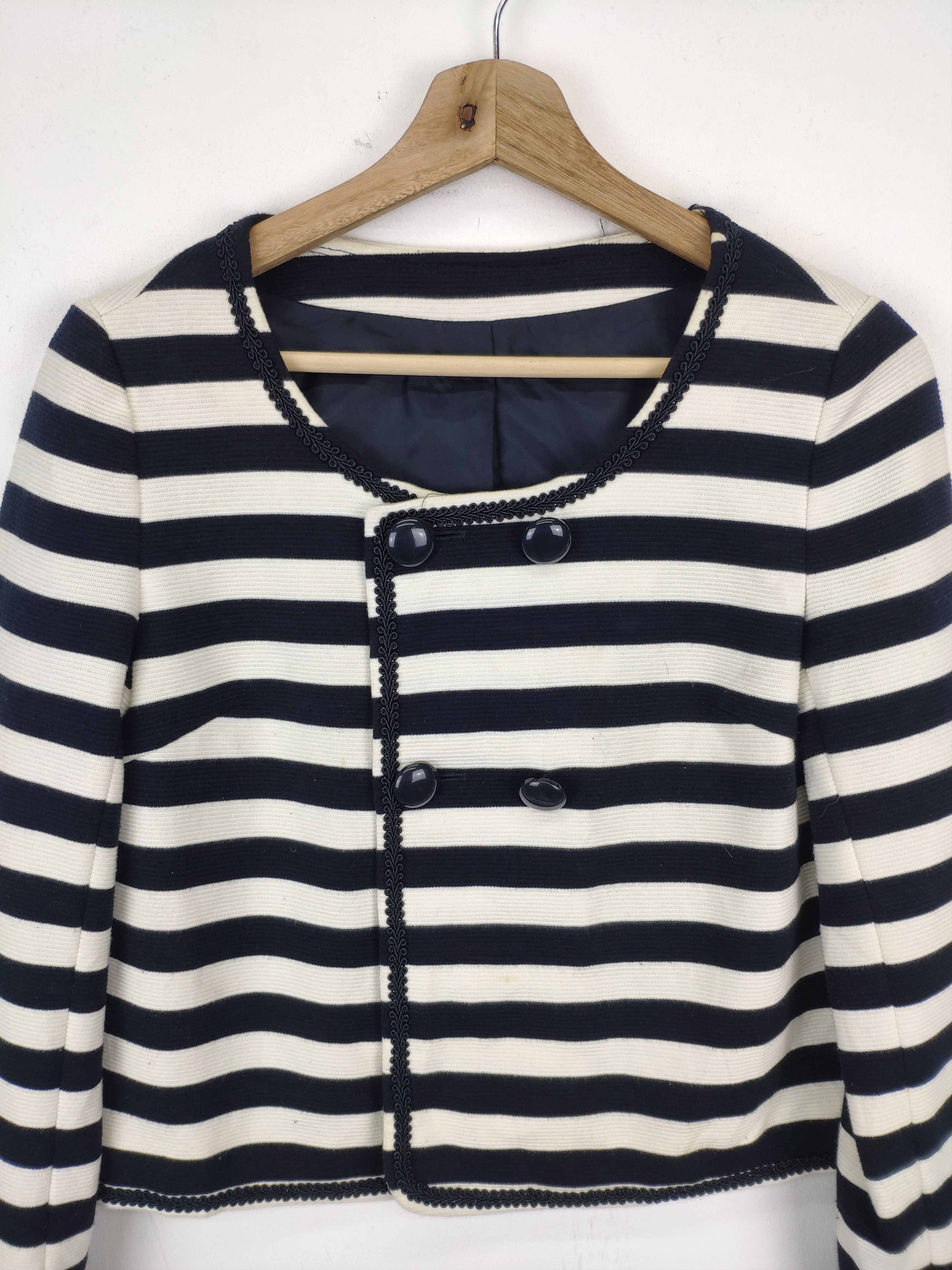 Japanese Brand × Vintage Vintage Cropped Cardigan Striped Yohji Yamamoto Style Size S / US 4 / IT 40 - 12 Thumbnail