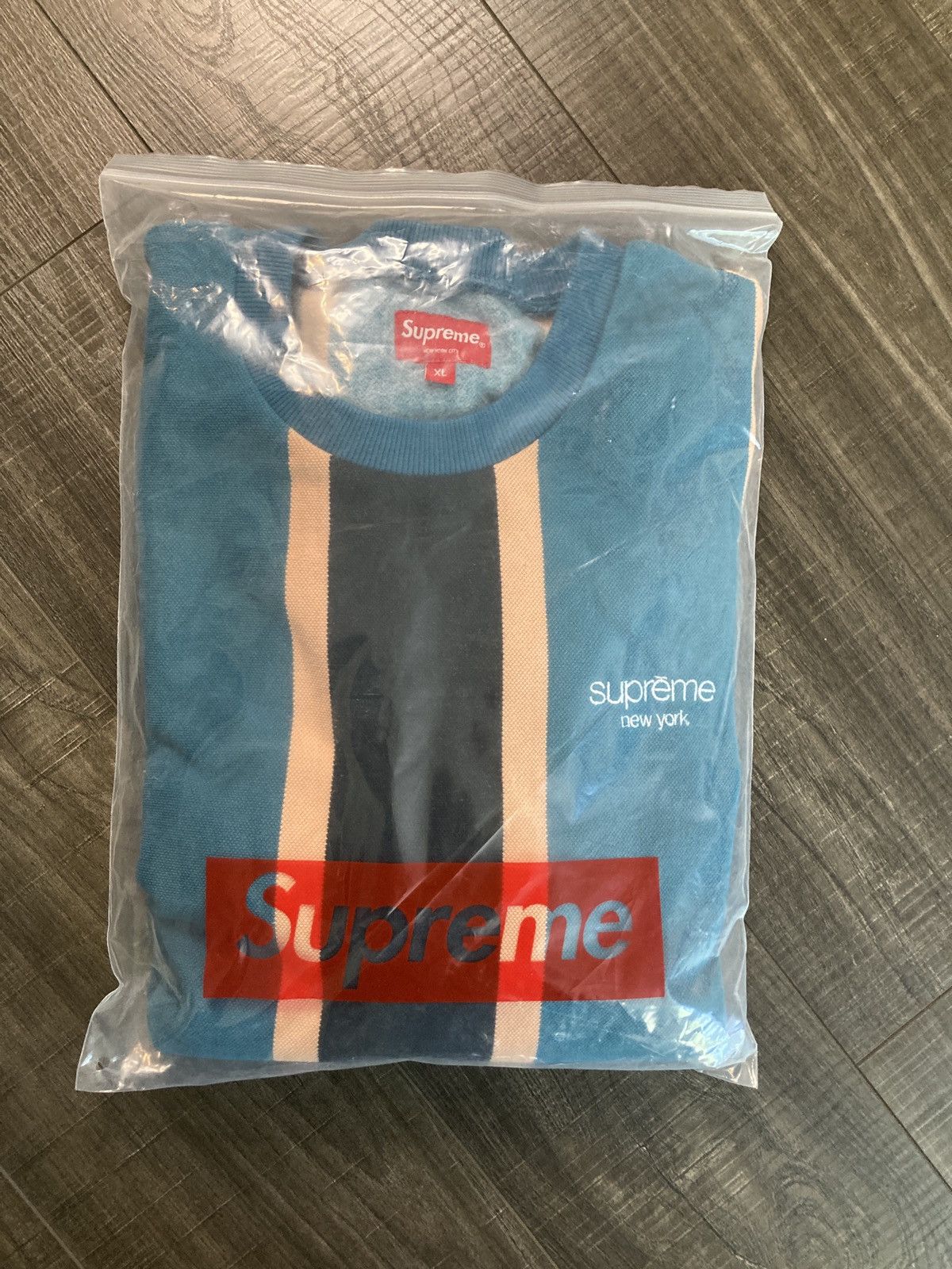 Supreme SUPREME Vertical Stripe Pique Crewneck Size US XL / EU 56 / 4 - 2 Thumbnail