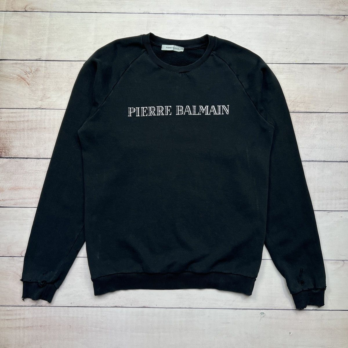 Pierre Balmain Black Spellout Crewneck Sweatshirt