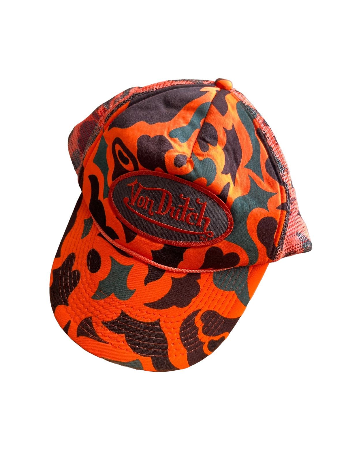 Ed Hardy SICK🔥Von Dutch Orange Camouflage Mesh Snapback Cap Hat Size ONE SIZE - 2 Thumbnail