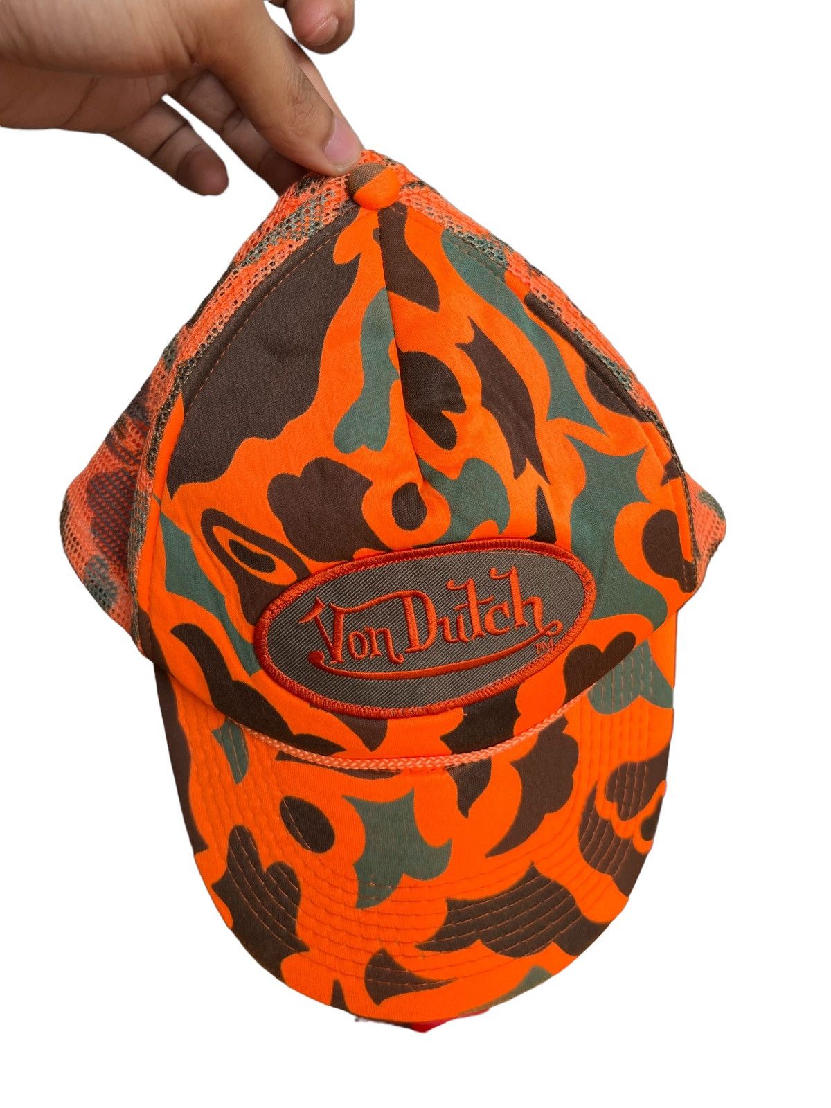 Ed Hardy SICK🔥Von Dutch Orange Camouflage Mesh Snapback Cap Hat Size ONE SIZE - 1 Thumbnail