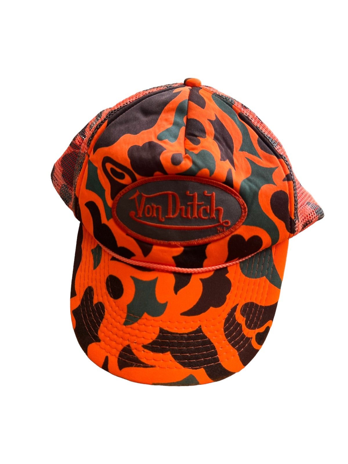 Ed Hardy SICK🔥Von Dutch Orange Camouflage Mesh Snapback Cap Hat Size ONE SIZE - 3 Thumbnail