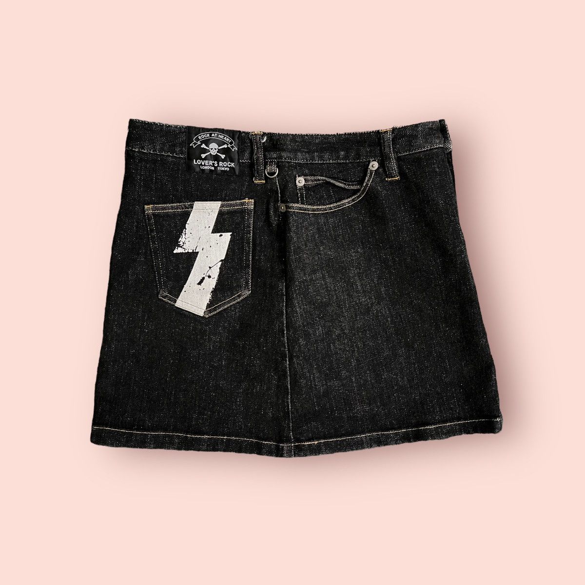Hysteric Glamour VINTAGE SUPERLOVERS LOVERS ROCK JAPAN DENIM MINI SKIRTS Size 27" / US 4 / IT 40 - 12 Thumbnail