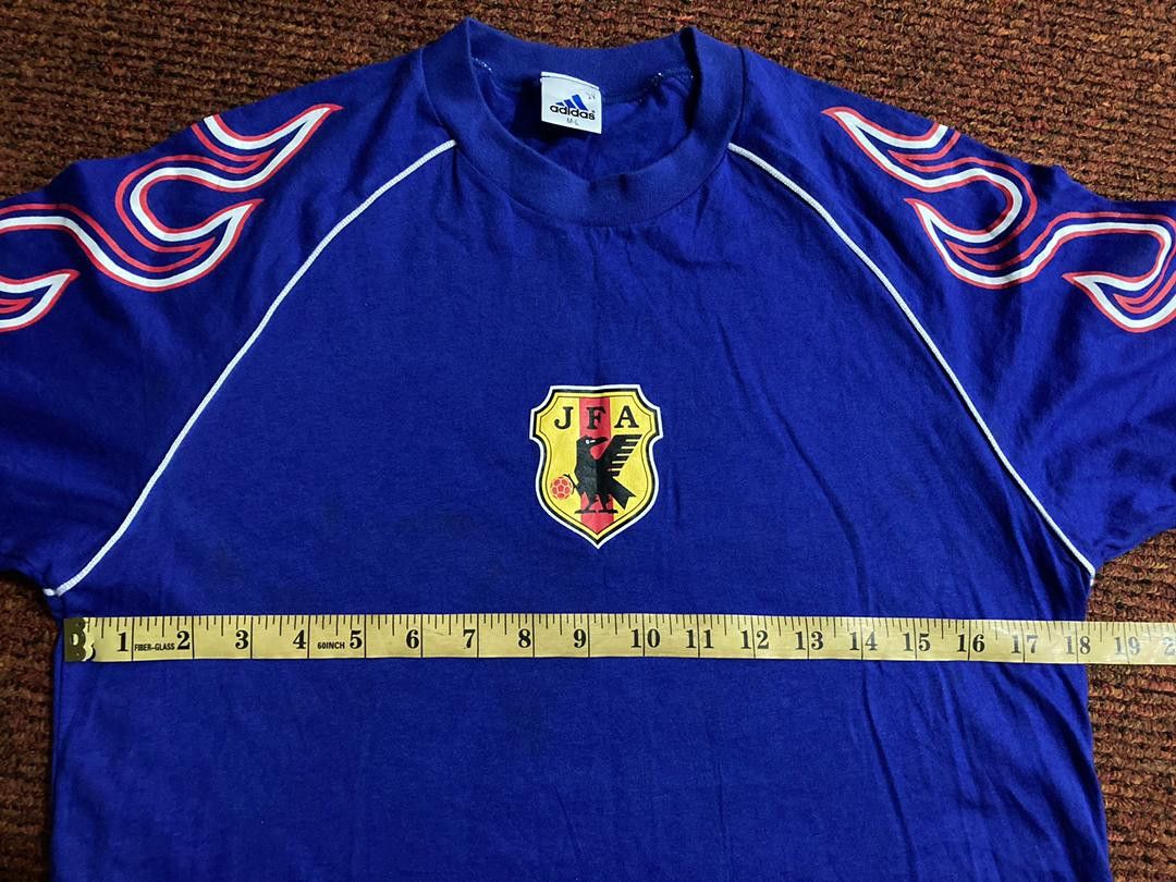 Adidas × Vintage Vintage 90s adidas flame Logo tee Size US M / EU 48-50 / 2 - 9 Thumbnail