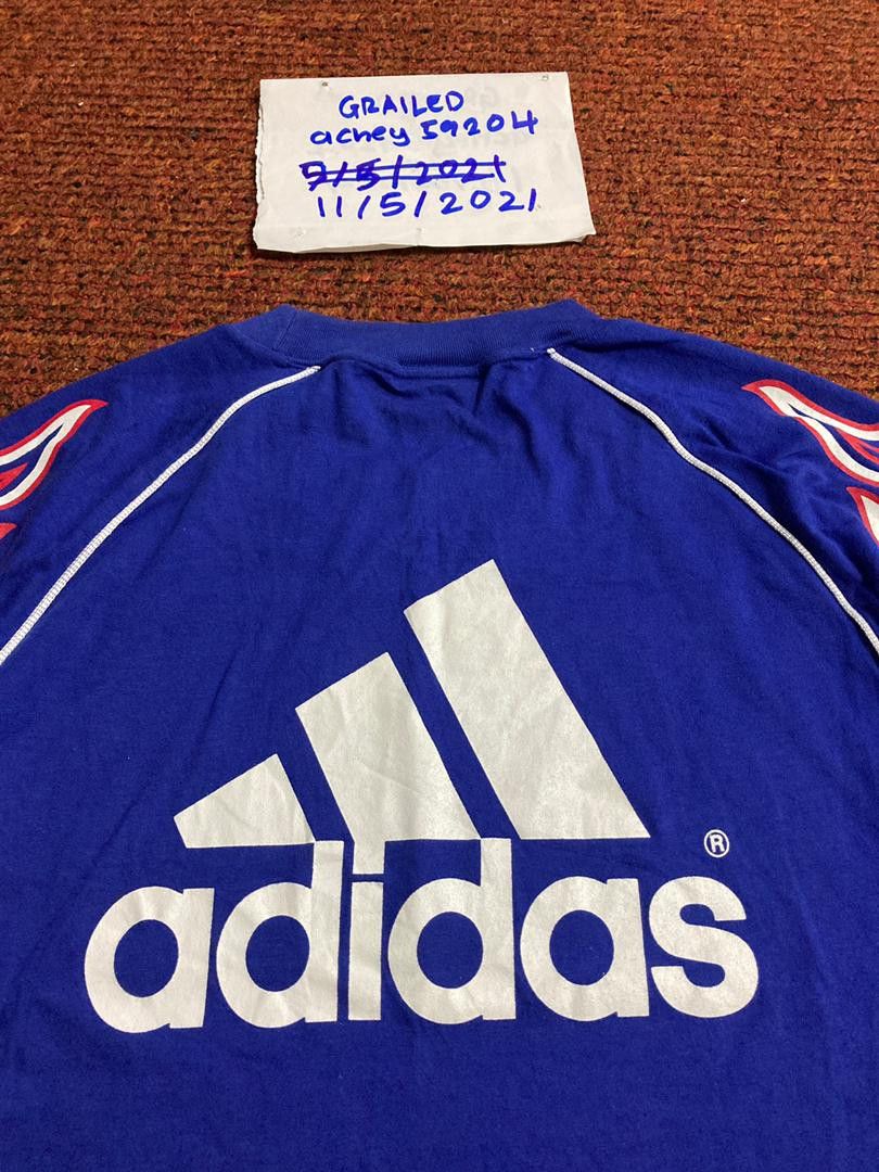 Adidas × Vintage Vintage 90s adidas flame Logo tee Size US M / EU 48-50 / 2 - 4 Thumbnail