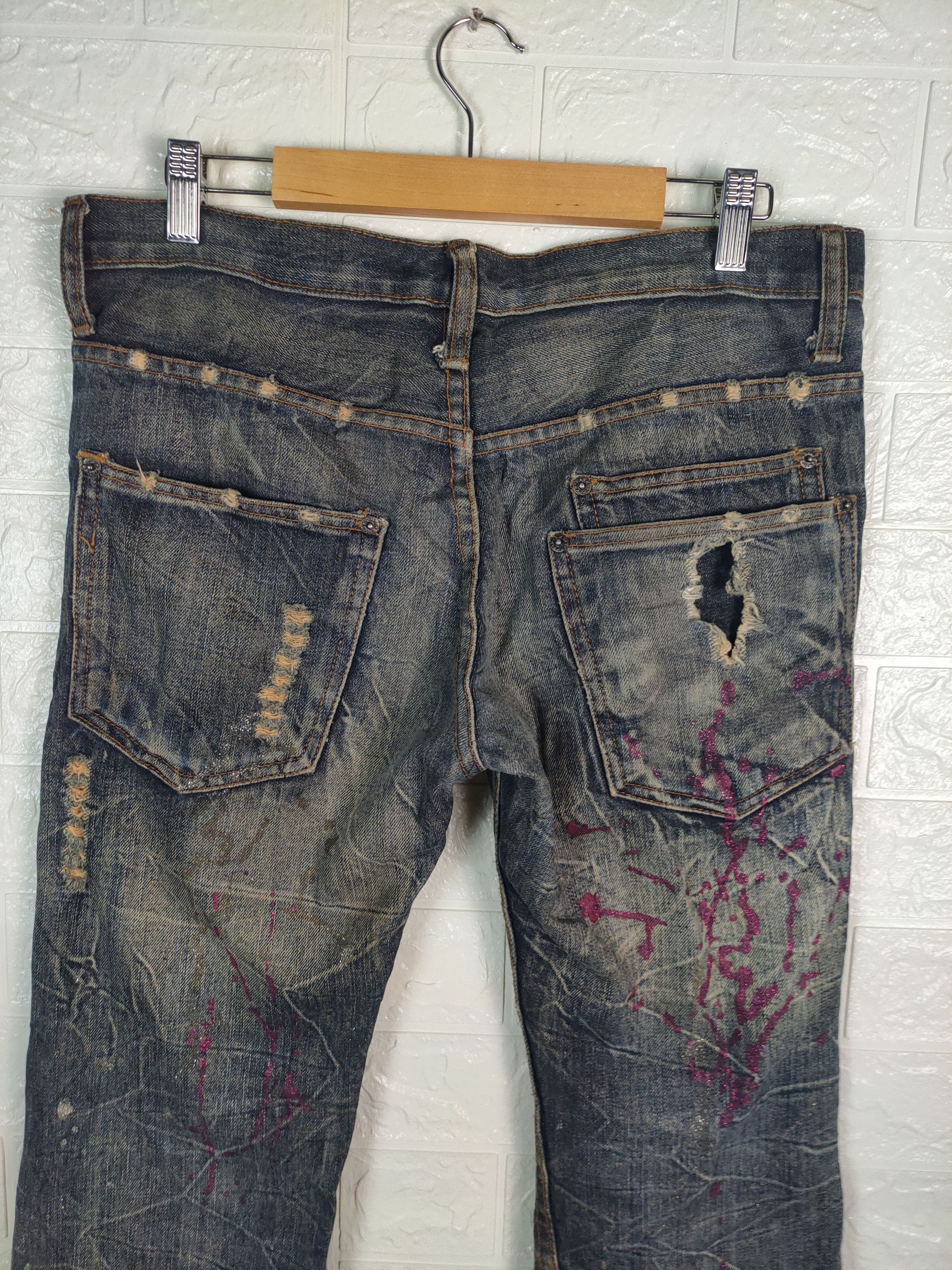 Designer × Japanese Brand 💥VINTAGE Japanese K.U.I Distreesed Denim Pants #0838💥 Size US 32 / EU 48 - 9 Thumbnail