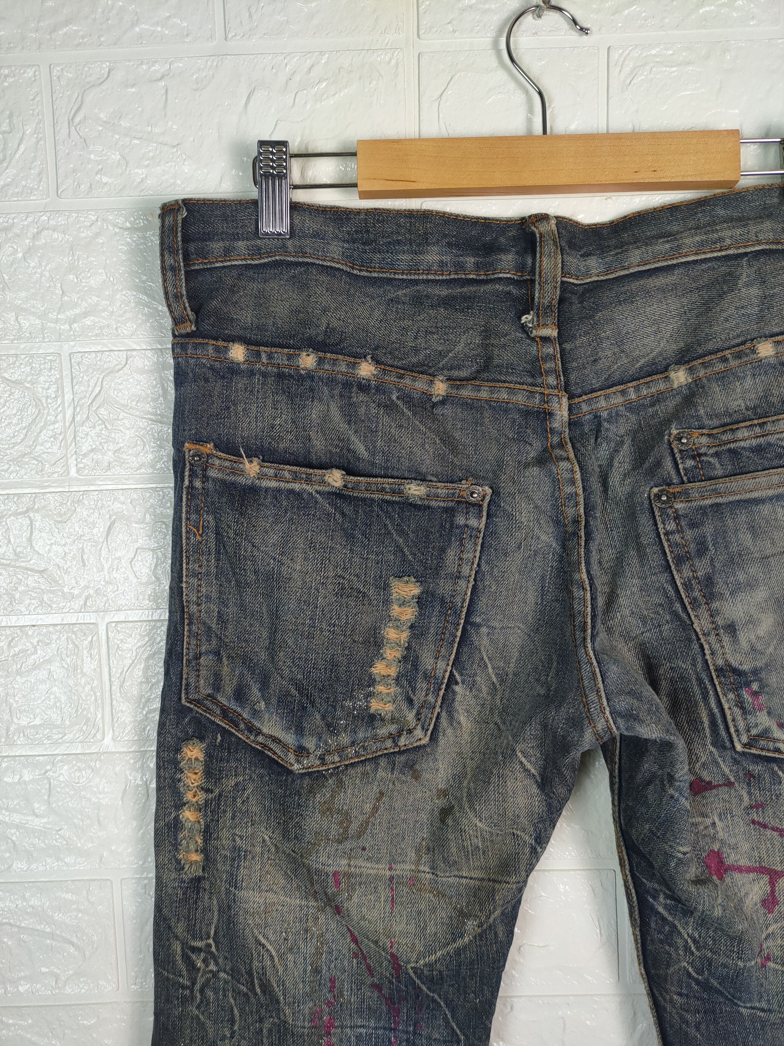 Designer × Japanese Brand 💥VINTAGE Japanese K.U.I Distreesed Denim Pants #0838💥 Size US 32 / EU 48 - 13 Thumbnail