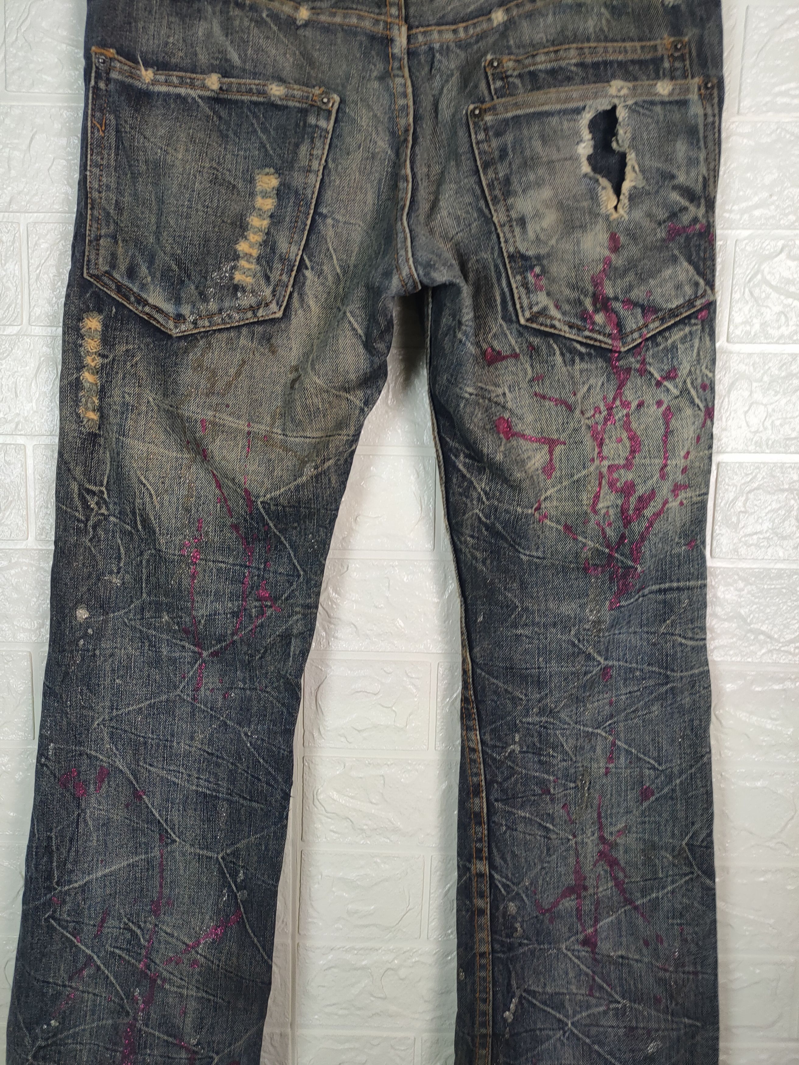 Designer × Japanese Brand 💥VINTAGE Japanese K.U.I Distreesed Denim Pants #0838💥 Size US 32 / EU 48 - 11 Thumbnail