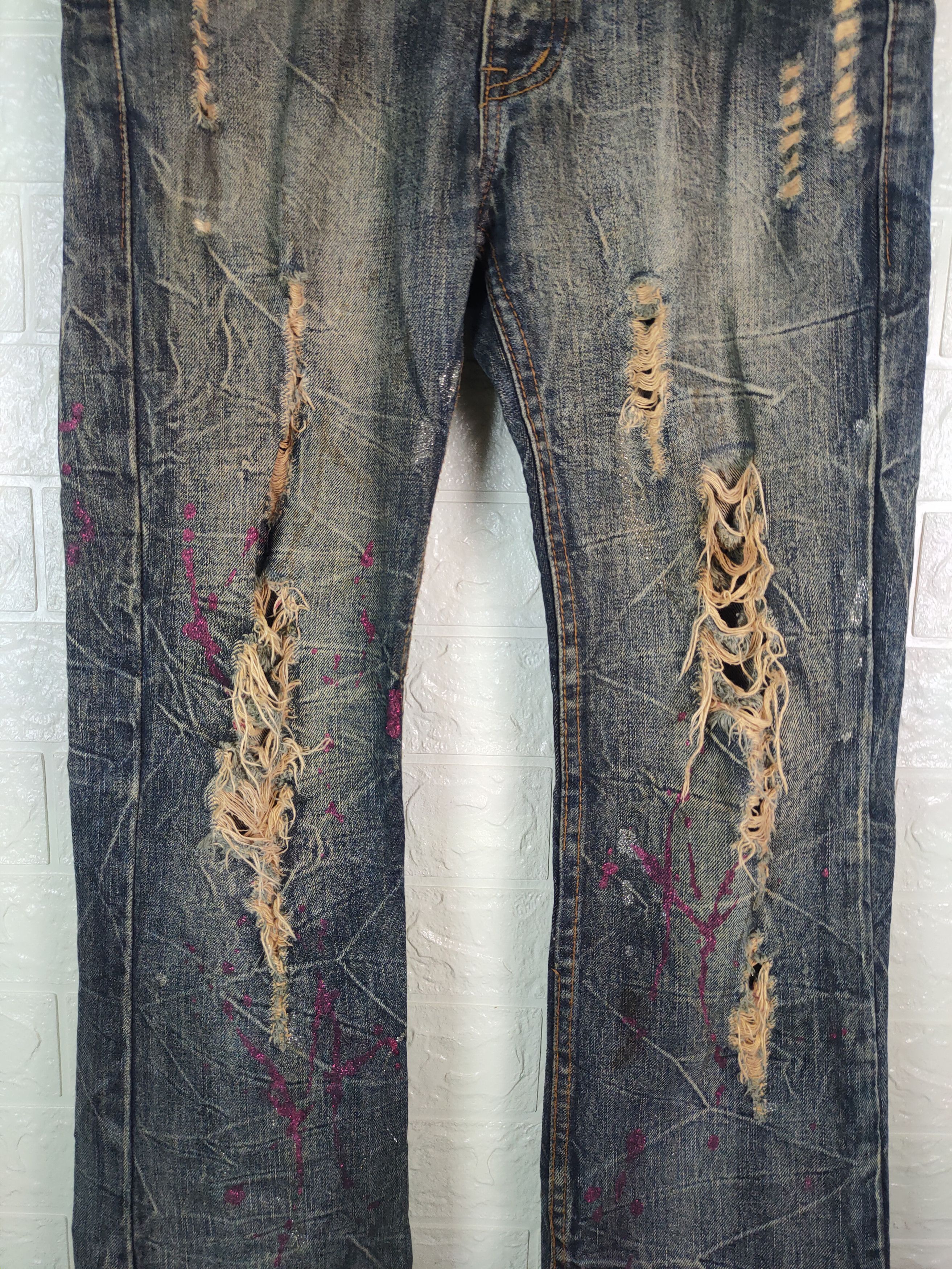 Designer × Japanese Brand 💥VINTAGE Japanese K.U.I Distreesed Denim Pants #0838💥 Size US 32 / EU 48 - 6 Thumbnail