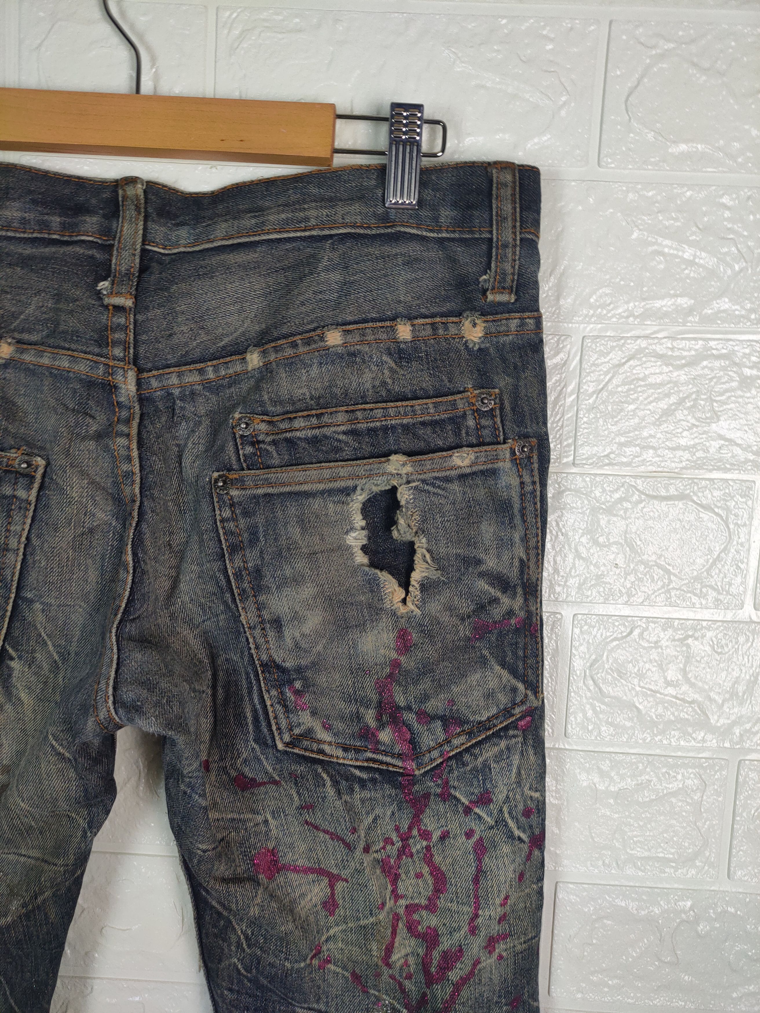 Designer × Japanese Brand 💥VINTAGE Japanese K.U.I Distreesed Denim Pants #0838💥 Size US 32 / EU 48 - 12 Thumbnail
