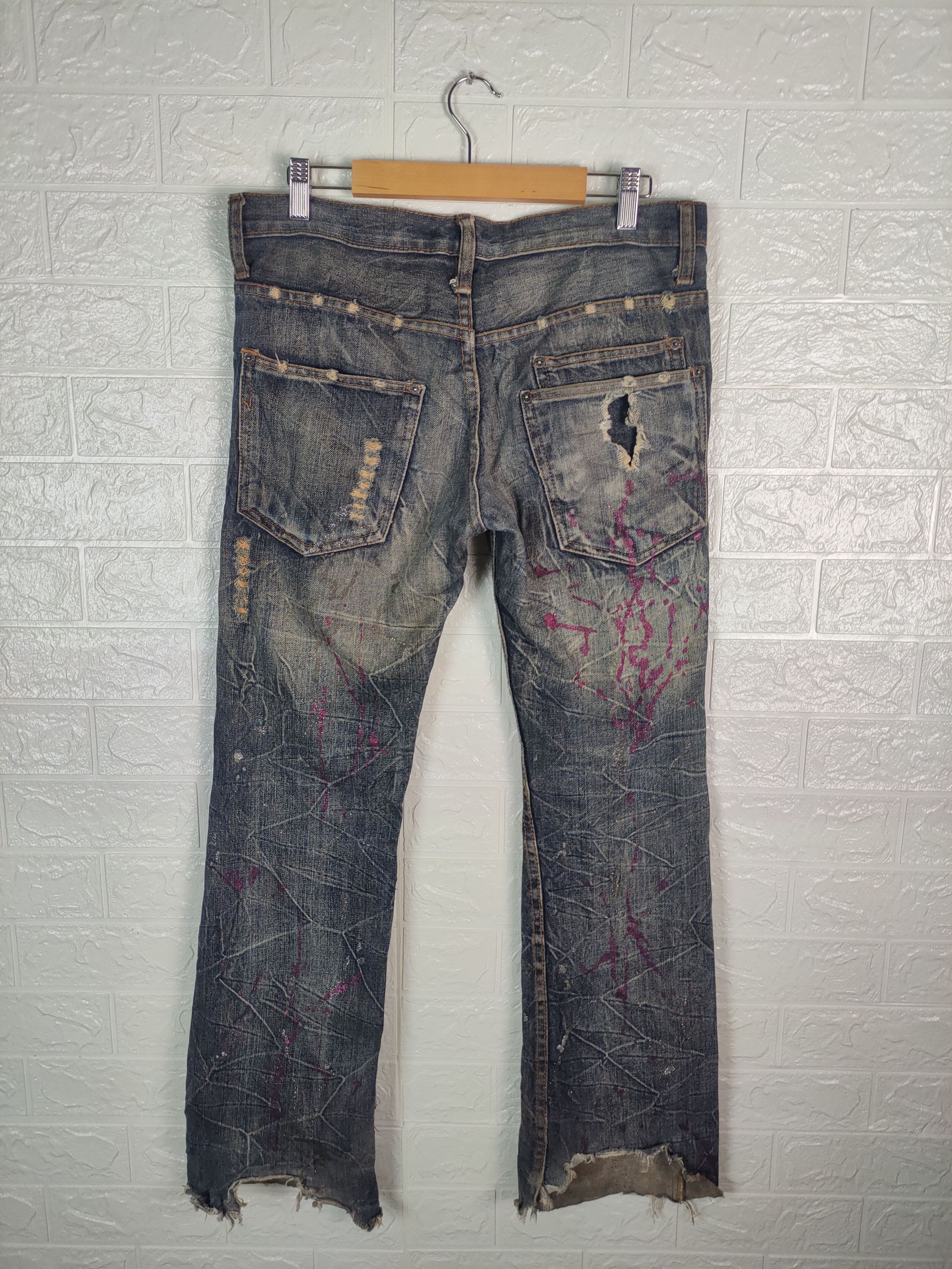 Designer × Japanese Brand 💥VINTAGE Japanese K.U.I Distreesed Denim Pants #0838💥 Size US 32 / EU 48 - 8 Thumbnail