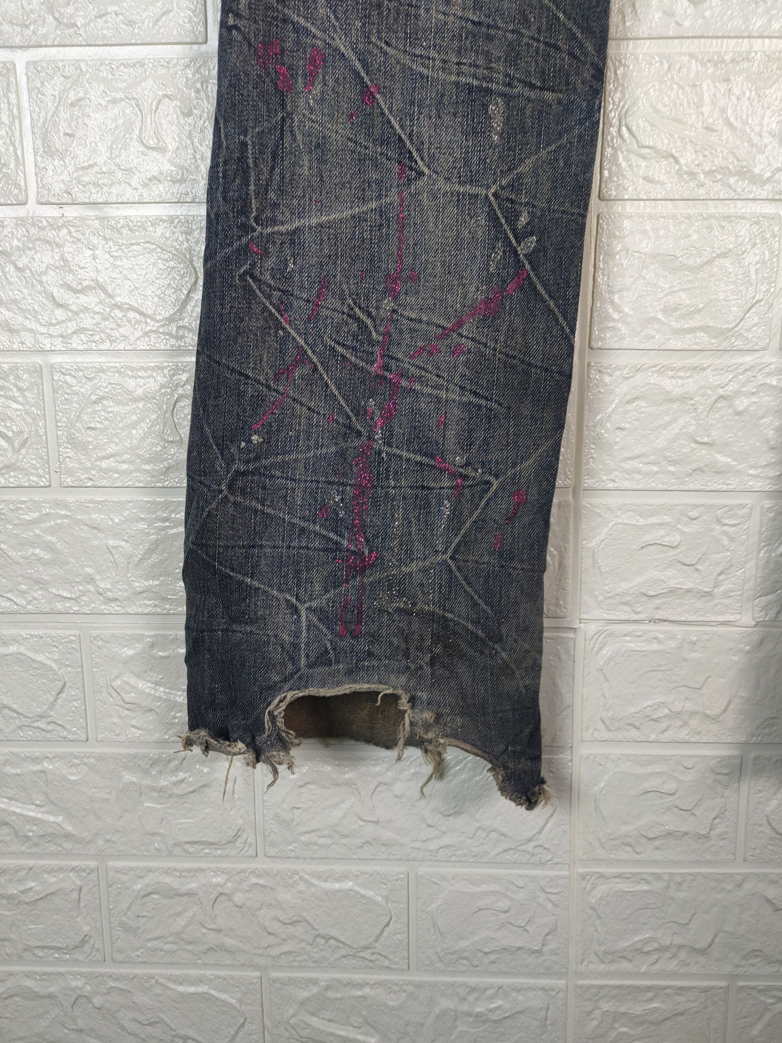 Designer × Japanese Brand 💥VINTAGE Japanese K.U.I Distreesed Denim Pants #0838💥 Size US 32 / EU 48 - 15 Thumbnail