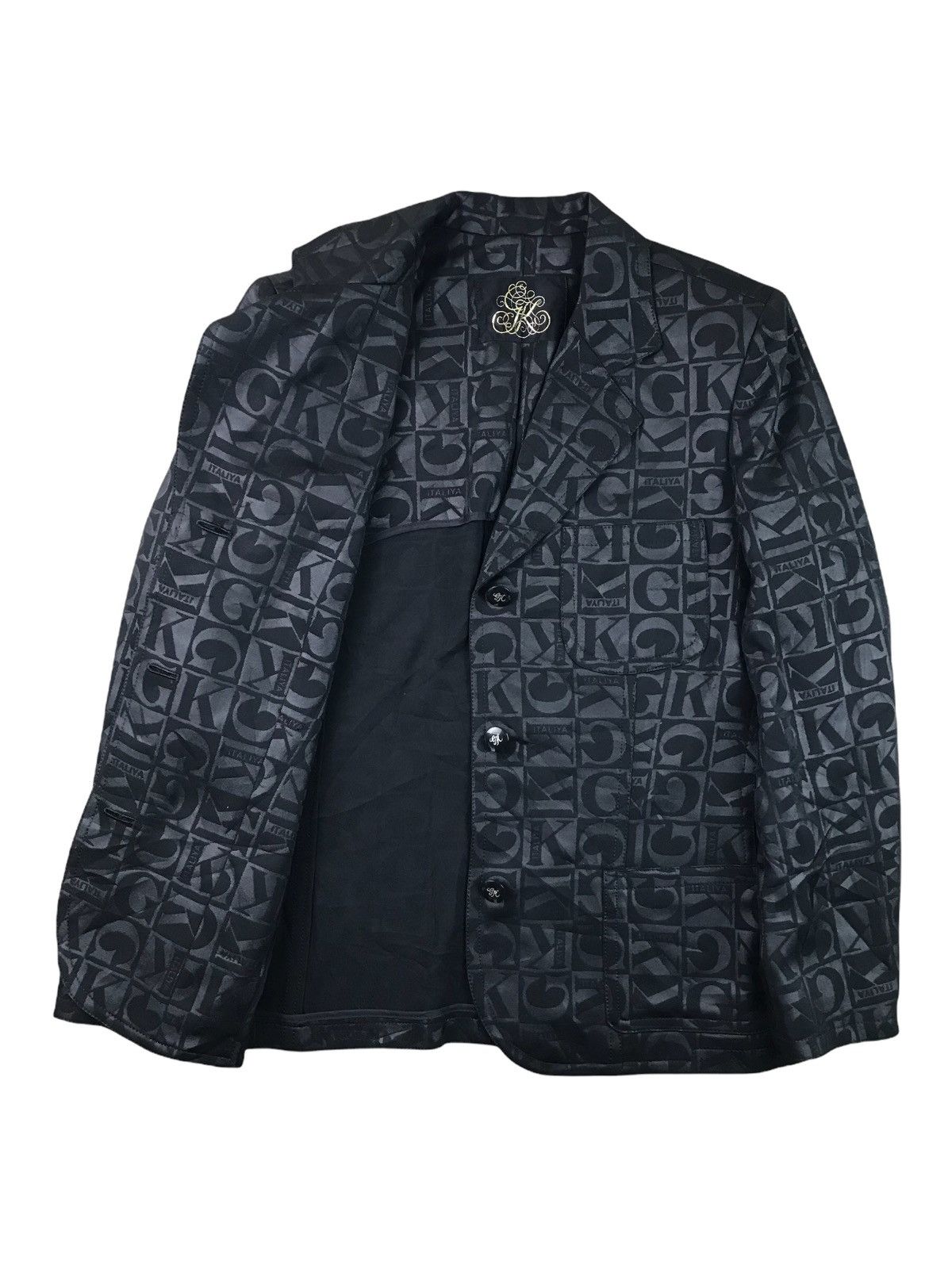 Japanese Brand × Vintage 🔥VINTAGE GK ITALIYA STYLISH BLAZER COAT MONOGRAM Size US M / EU 48-50 / 2 - 3 Thumbnail