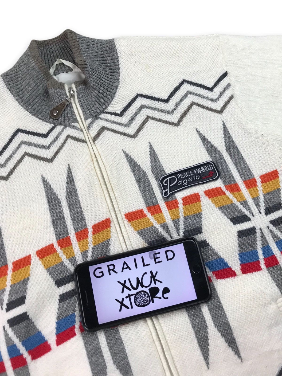 Native × Vintage 🔥VINTAGE PAGELO PEACE WORLD NATIVE NAVAJO KNITWEAR ZIPPER Size US M / EU 48-50 / 2 - 17 Thumbnail