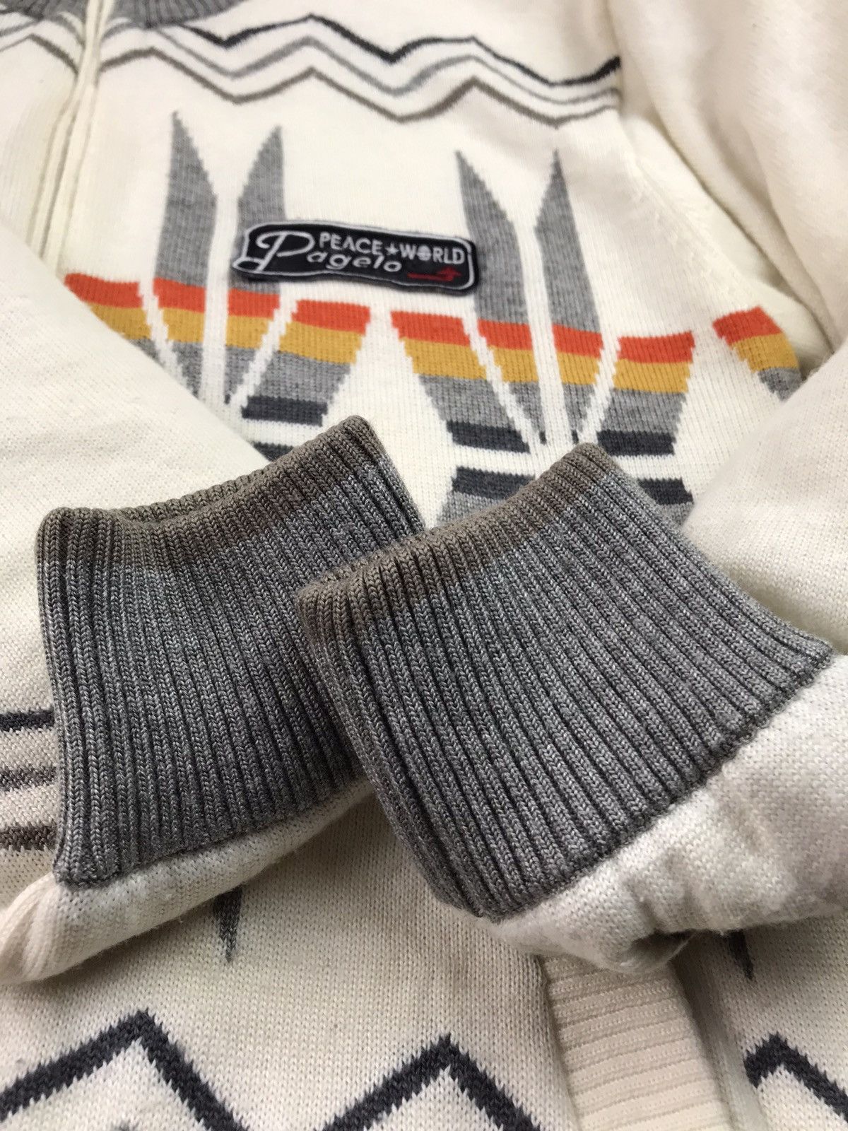 Native × Vintage 🔥VINTAGE PAGELO PEACE WORLD NATIVE NAVAJO KNITWEAR ZIPPER Size US M / EU 48-50 / 2 - 12 Thumbnail