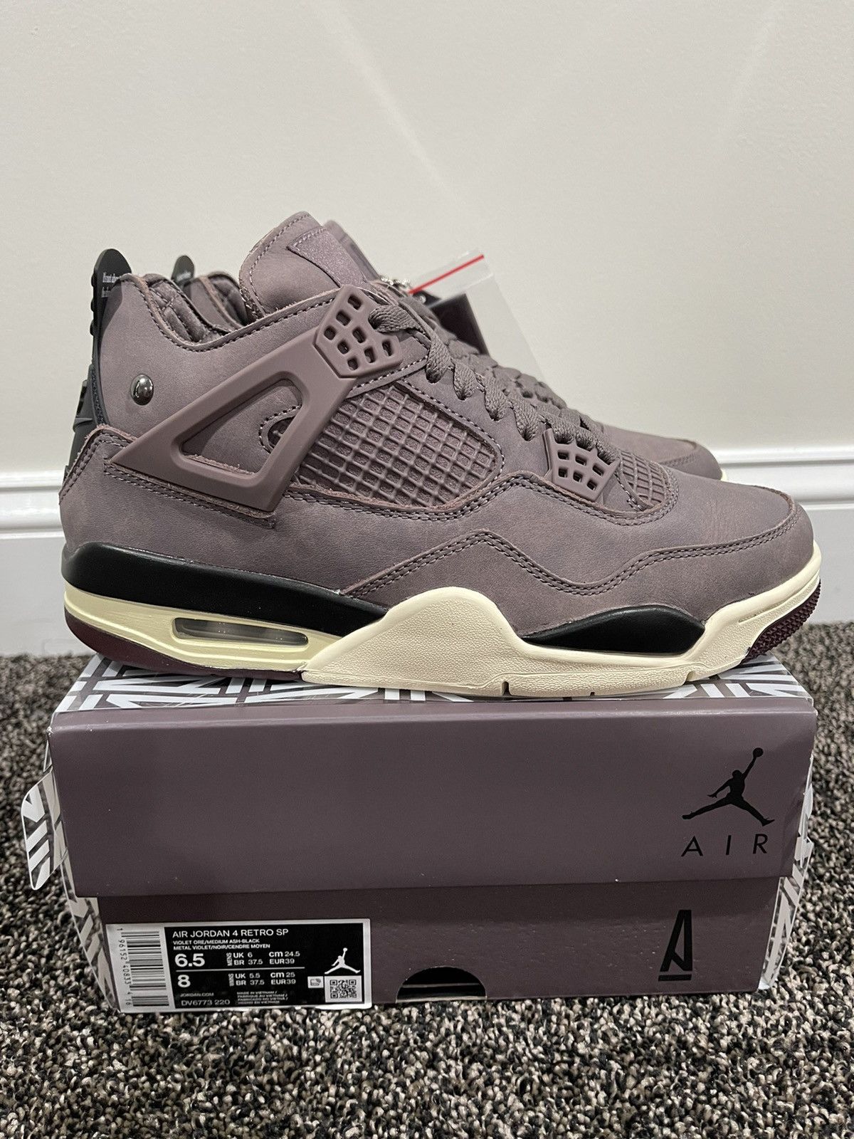 A Ma Maniere × Jordan Brand Air Jordan Retro 4 AMM A Ma Maniere Violet Ore Size US 6.5 / EU 39-40 - 1 Thumbnail