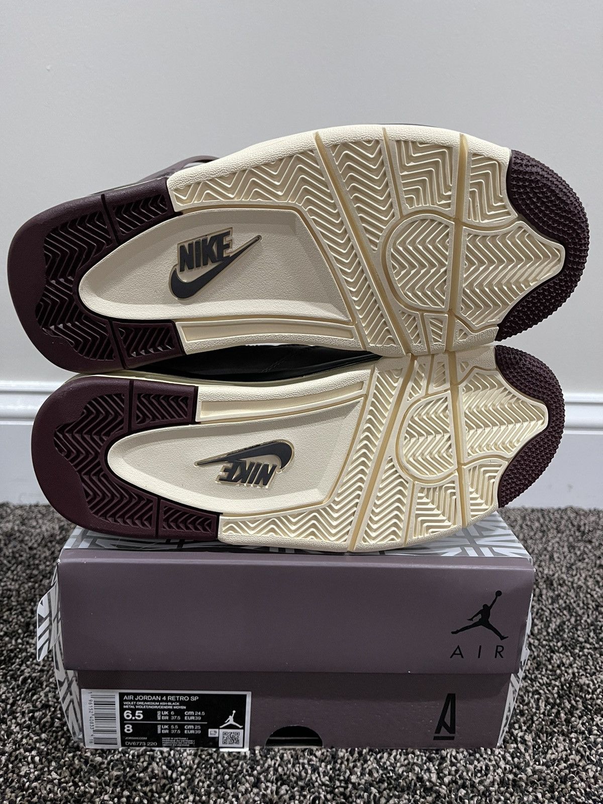 A Ma Maniere × Jordan Brand Air Jordan Retro 4 AMM A Ma Maniere Violet Ore Size US 6.5 / EU 39-40 - 7 Thumbnail