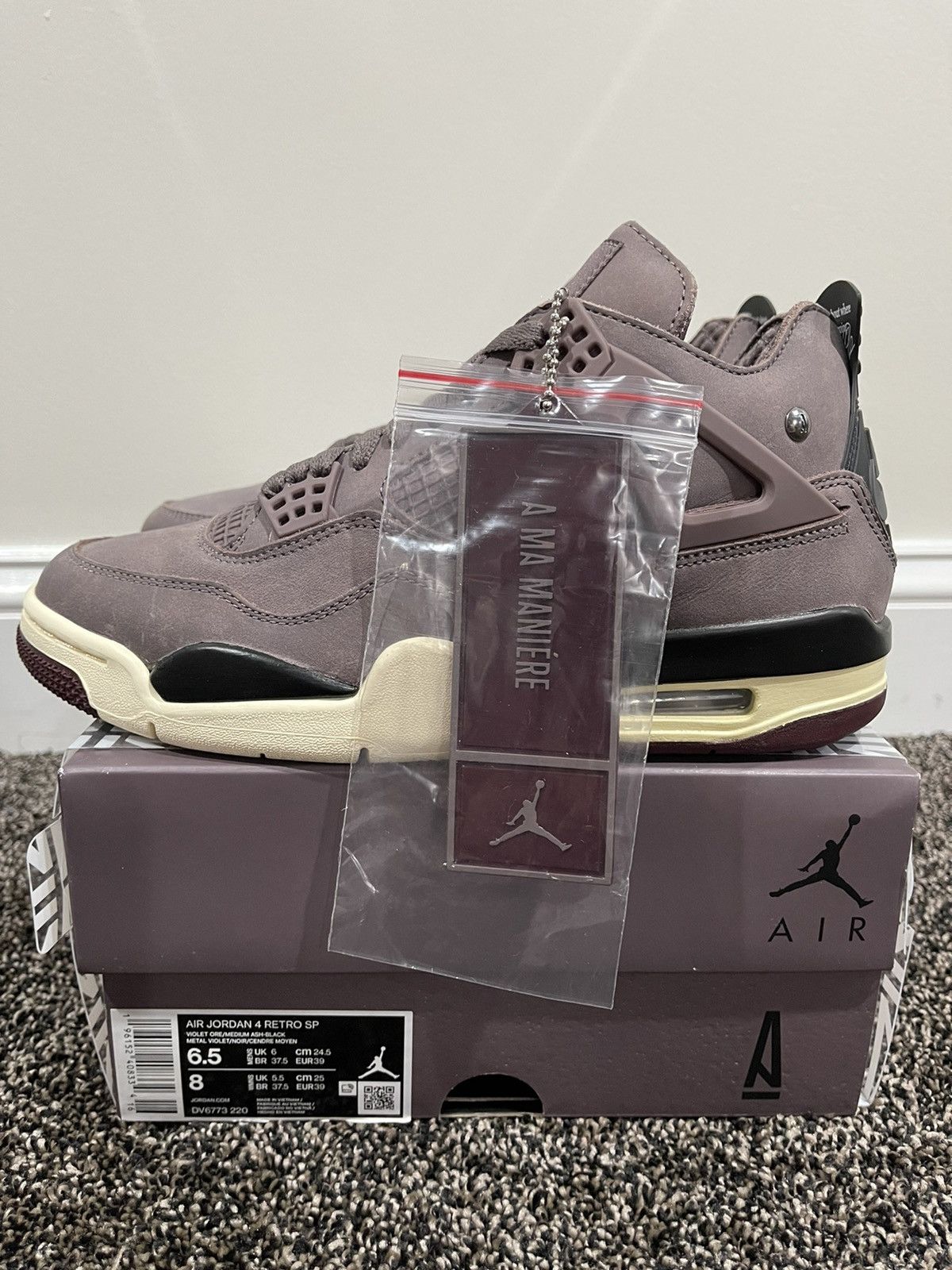 A Ma Maniere × Jordan Brand Air Jordan Retro 4 AMM A Ma Maniere Violet Ore Size US 6.5 / EU 39-40 - 4 Thumbnail