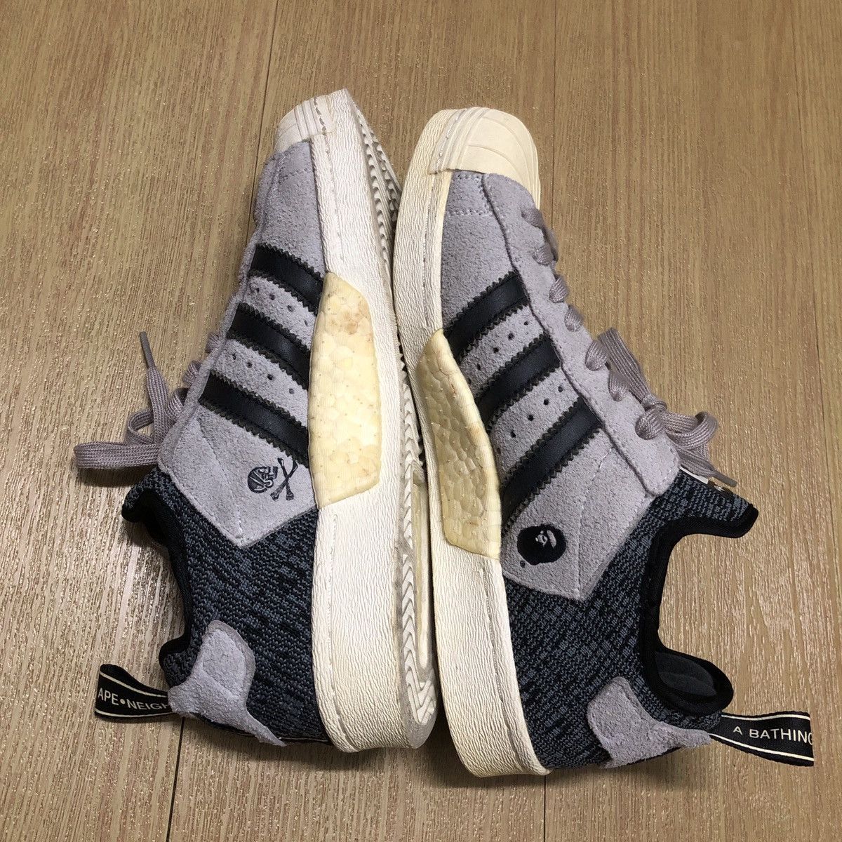 Adidas × Bape × Neighborhood Bape x Neigborhood x Superstar Boost Grey Black 2017 Size US 7 / EU 40 - 10 Thumbnail