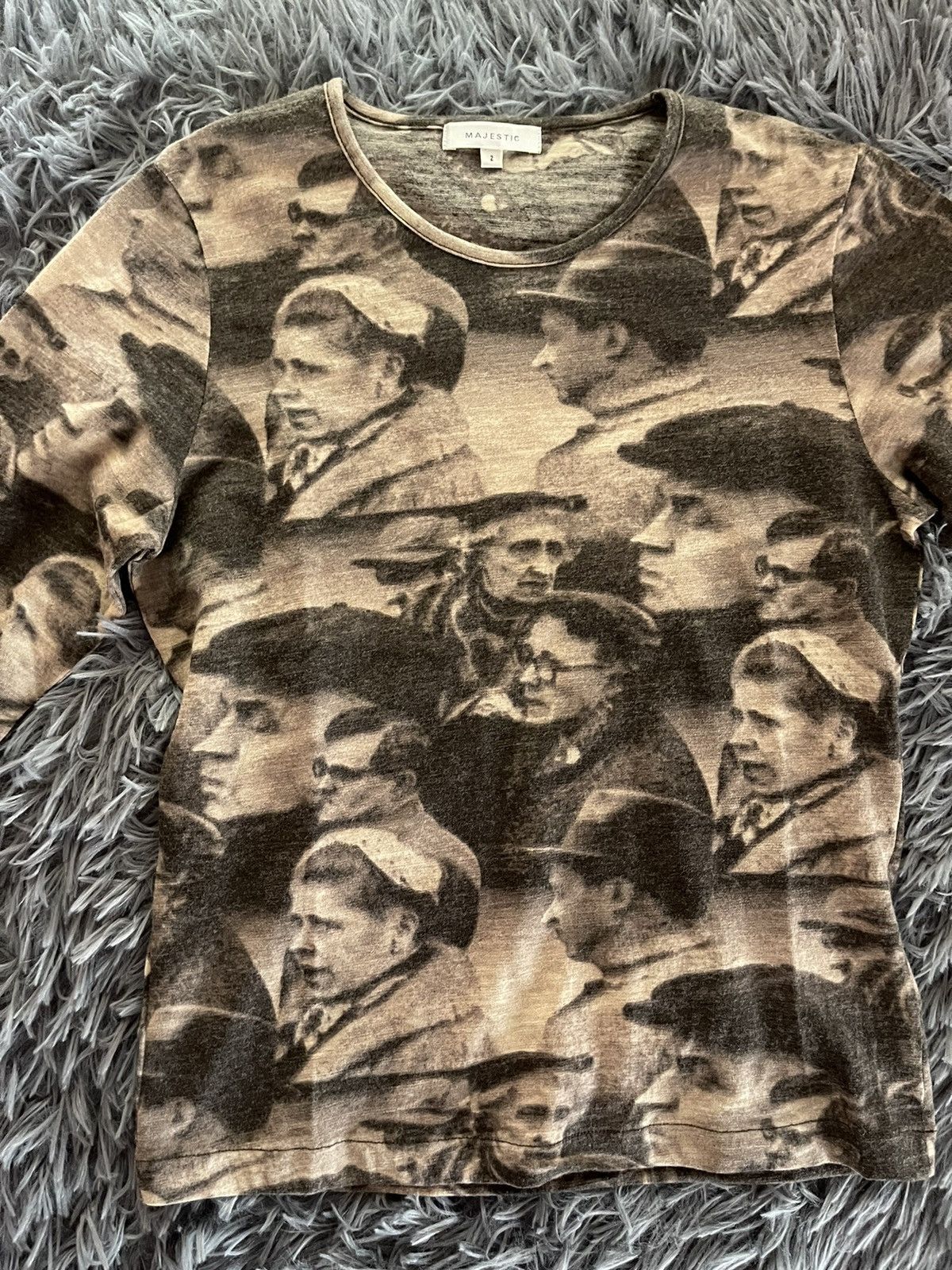 Japanese Brand × Majestic Majestic avant garde Y2K JPG style graphic wool longsleeve Size S / US 4 / IT 40 - 3 Thumbnail