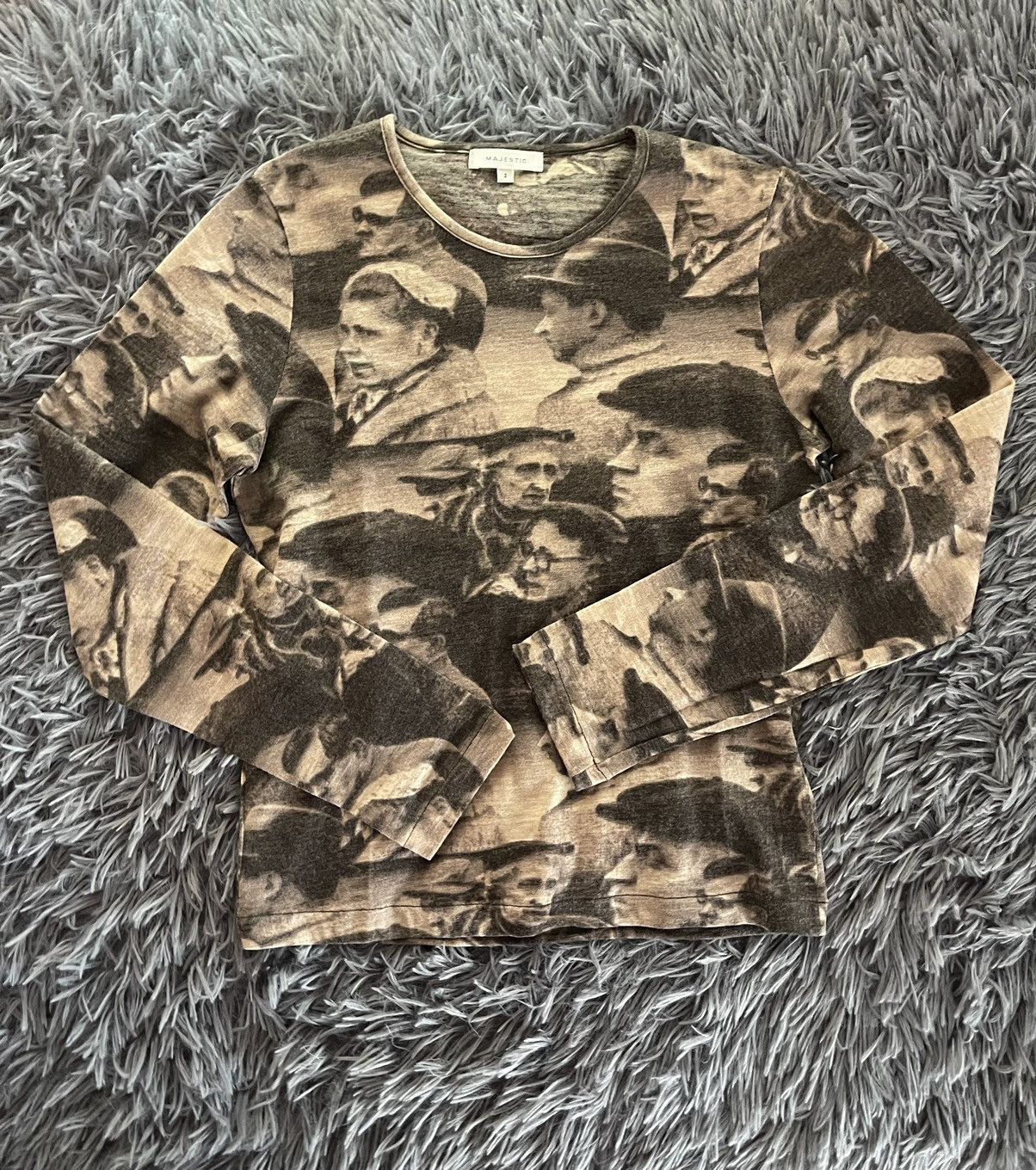 Japanese Brand × Majestic Majestic avant garde Y2K JPG style graphic wool longsleeve Size S / US 4 / IT 40 - 1 Thumbnail