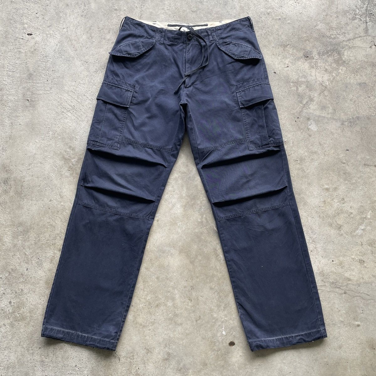 Vintage Japanese Tactical Multipocket Cargo Pants Dark Blue