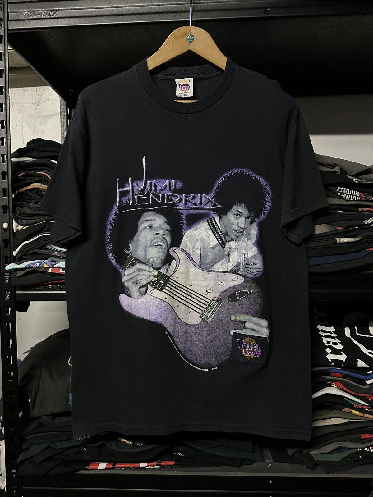 Band Tees × Vintage Vintage 90s Jimi Hendrix By Touchtone Interactive Faded Tee Size US L / EU 52-54 / 3 - 1 Thumbnail