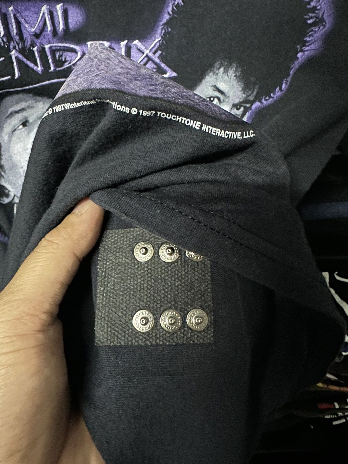 Band Tees × Vintage Vintage 90s Jimi Hendrix By Touchtone Interactive Faded Tee Size US L / EU 52-54 / 3 - 12 Thumbnail