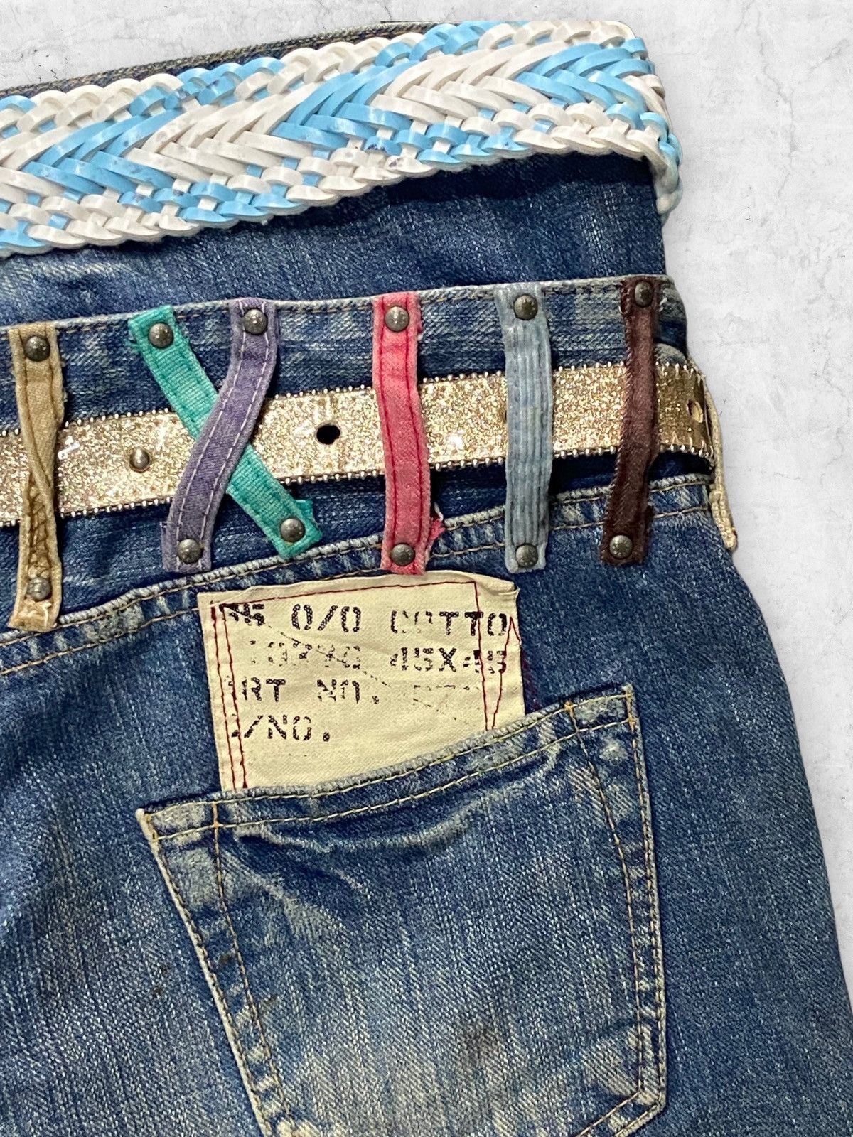 Japanese Brand × PPFM × Vintage Y2k Antgauge Japan Double Waist Flared Jeans Double Belt Size US 31 - 10 Thumbnail