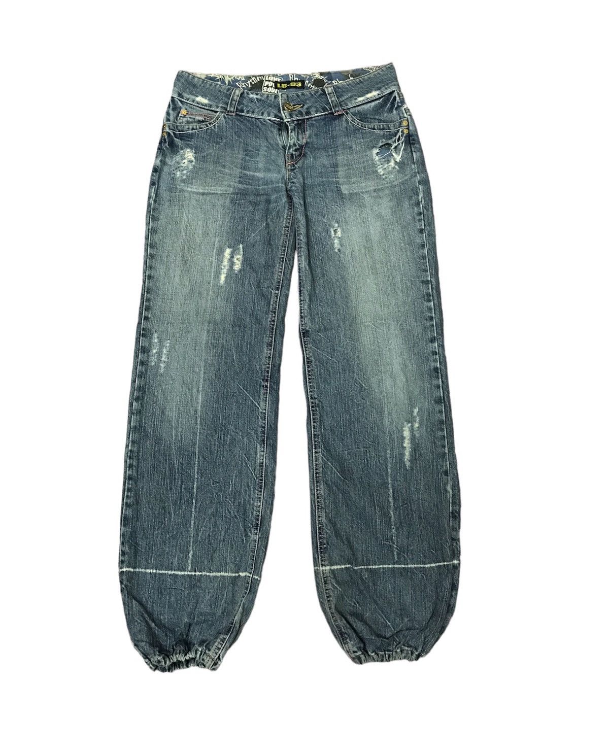 JAPAN DESIGNER LB-03 PARACHUTE DRAWSTRING DISTRESSED DENIM
