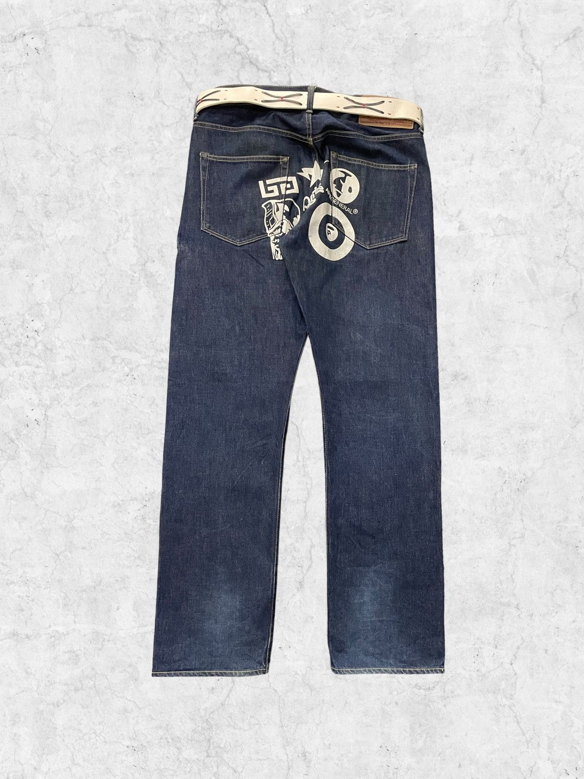 image of Bape Multi Logo Denim in Blue, Men's (Size 36)