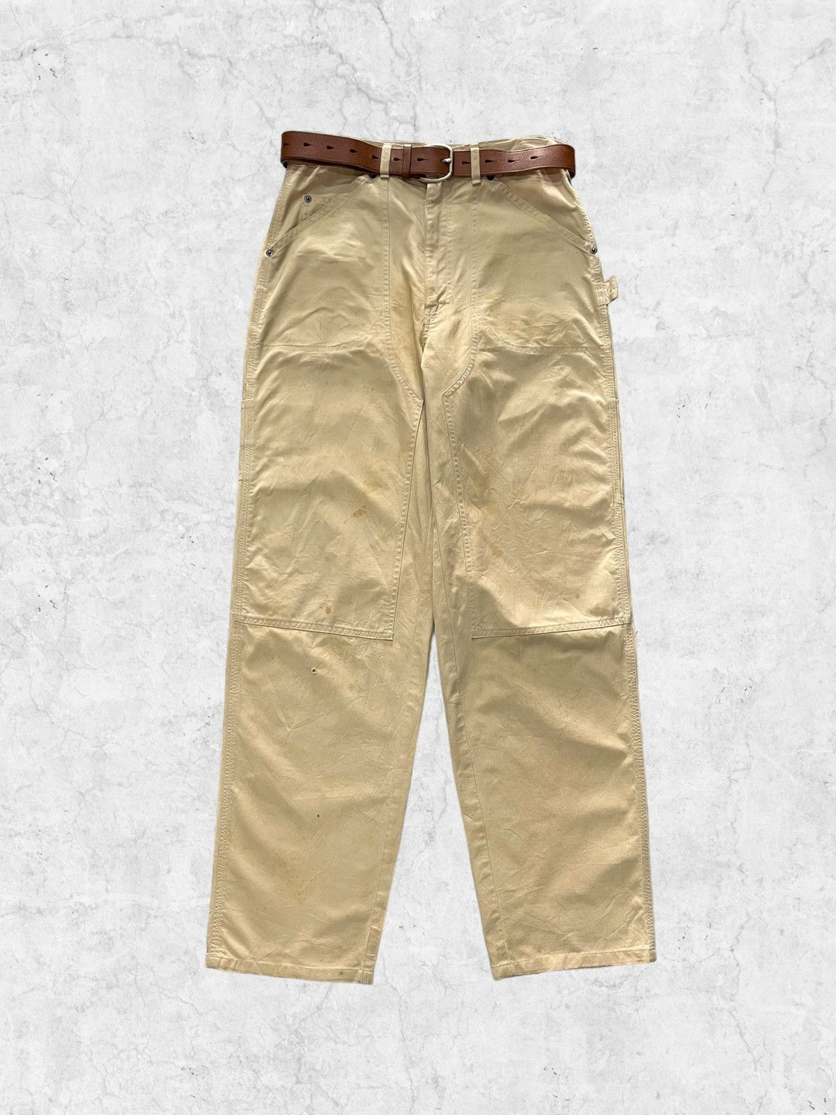Polo Ralph Lauren × RRL Ralph Lauren Vintage Polo Ralph Lauren Double Knee Carpenter Leather Belt Size US 29 - 2 Thumbnail