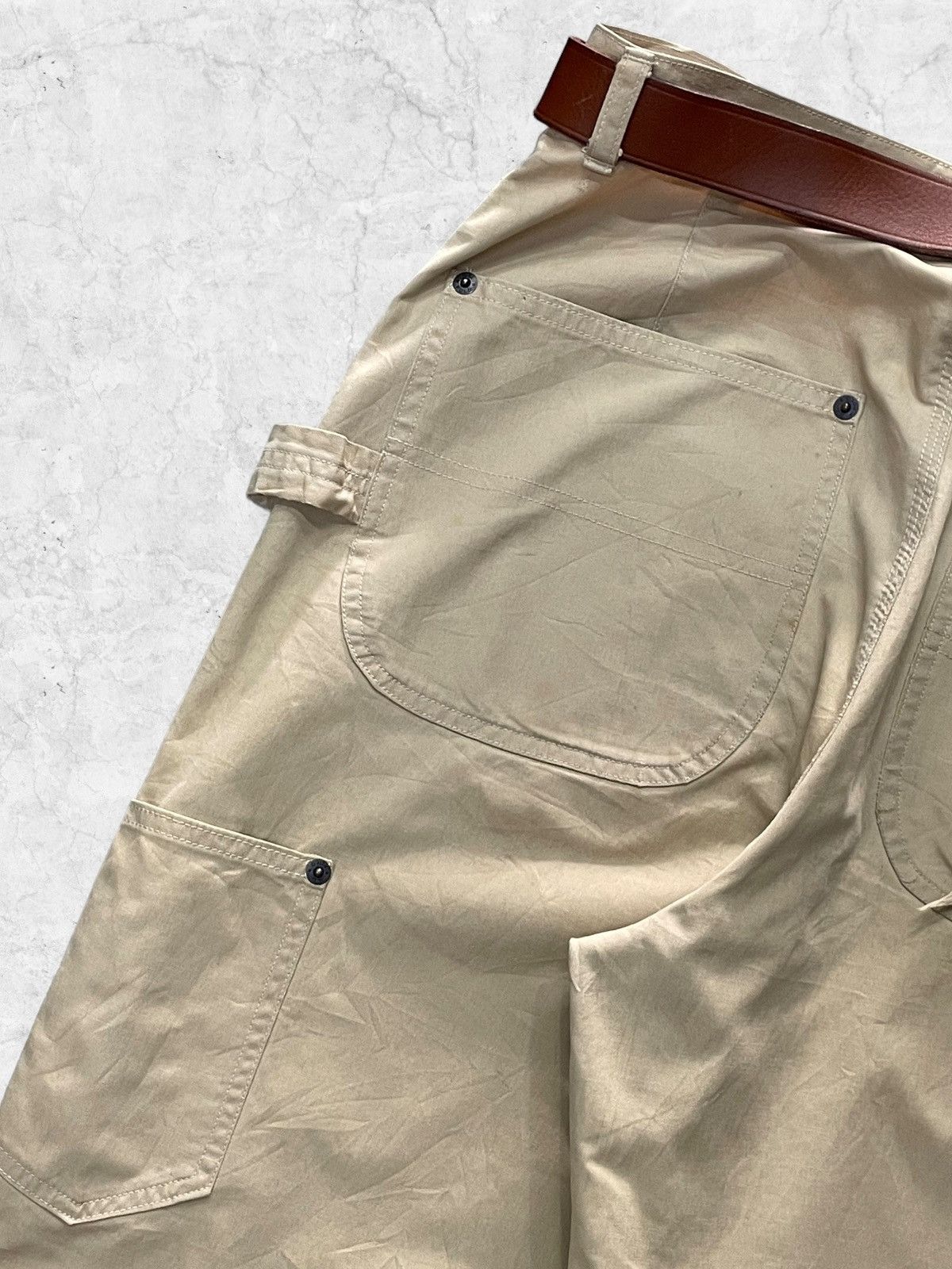 Polo Ralph Lauren × RRL Ralph Lauren Vintage Polo Ralph Lauren Double Knee Carpenter Leather Belt Size US 29 - 11 Thumbnail