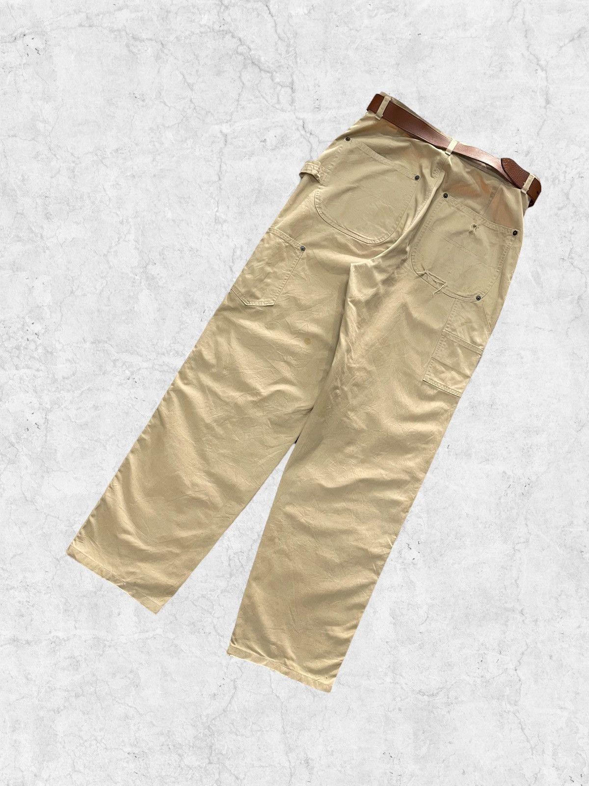 Polo Ralph Lauren × RRL Ralph Lauren Vintage Polo Ralph Lauren Double Knee Carpenter Leather Belt Size US 29 - 9 Thumbnail