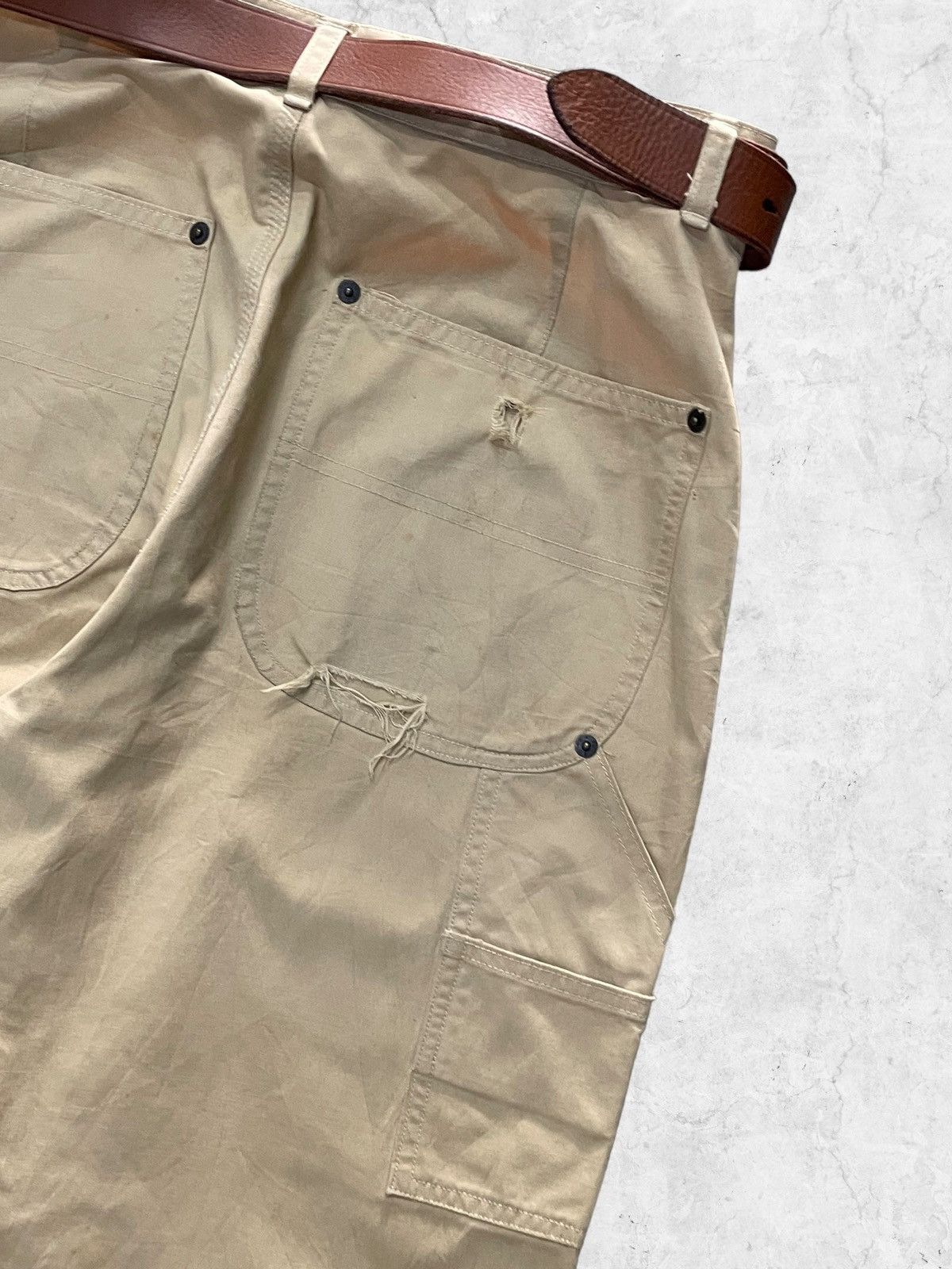 Polo Ralph Lauren × RRL Ralph Lauren Vintage Polo Ralph Lauren Double Knee Carpenter Leather Belt Size US 29 - 12 Thumbnail