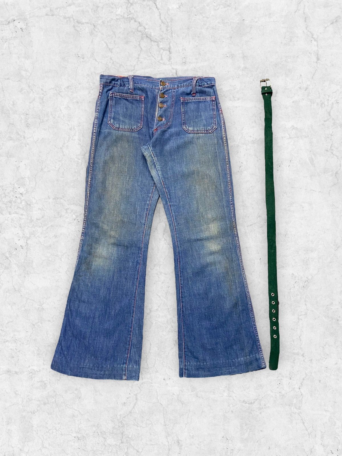 Edwin × If Six Was Nine × Japanese Brand Vintage 70s Edwin Bell Bottom Flared Light Denim Size US 30 / EU 46 - 3 Thumbnail