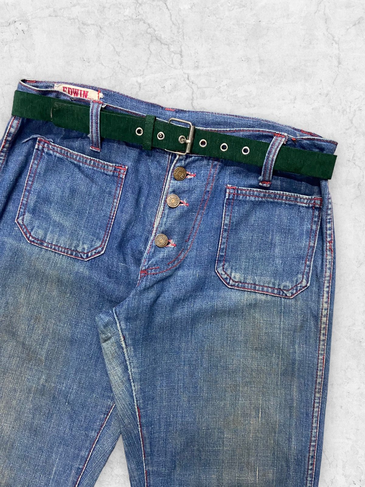 Edwin × If Six Was Nine × Japanese Brand Vintage 70s Edwin Bell Bottom Flared Light Denim Size US 30 / EU 46 - 5 Thumbnail