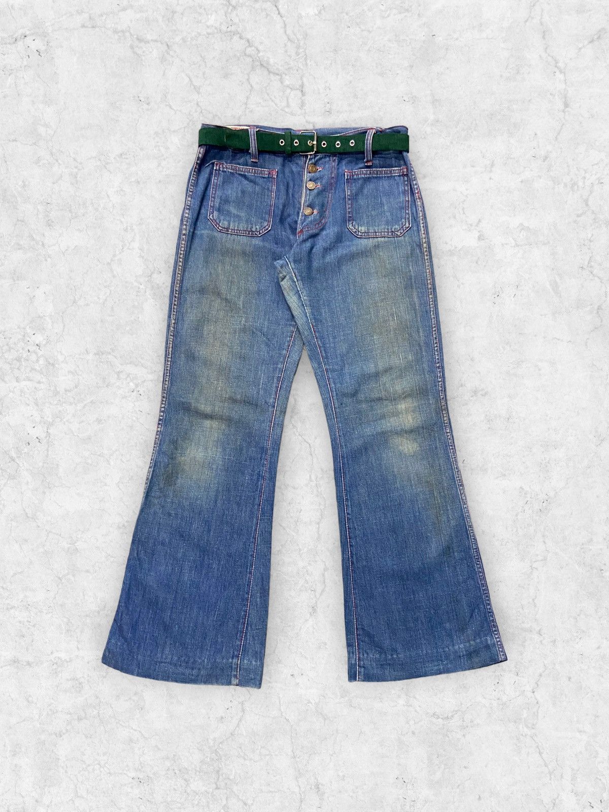 Edwin × If Six Was Nine × Japanese Brand Vintage 70s Edwin Bell Bottom Flared Light Denim Size US 30 / EU 46 - 1 Thumbnail