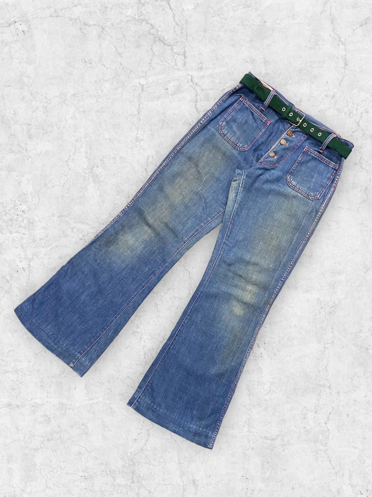 Edwin × If Six Was Nine × Japanese Brand Vintage 70s Edwin Bell Bottom Flared Light Denim Size US 30 / EU 46 - 4 Thumbnail
