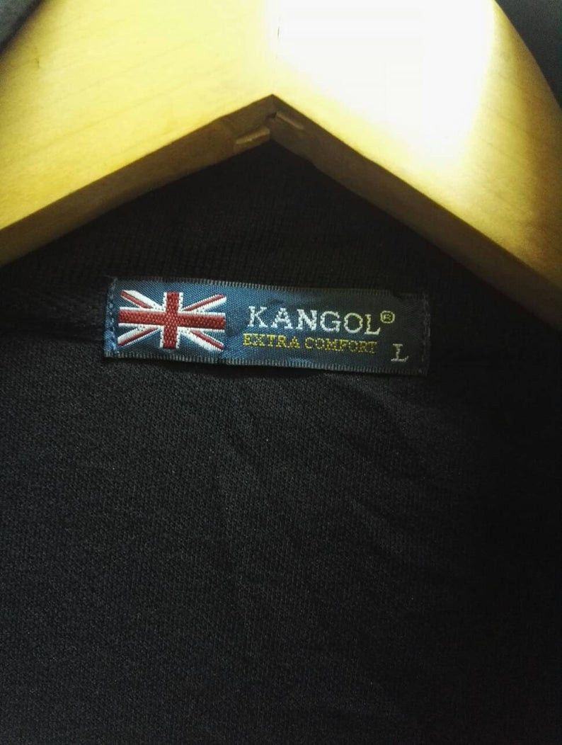 Kangol (NOS)🔥 Sweater Kangol Full Zipper Small Logo embroidered Size US L / EU 52-54 / 3 - 4 Thumbnail