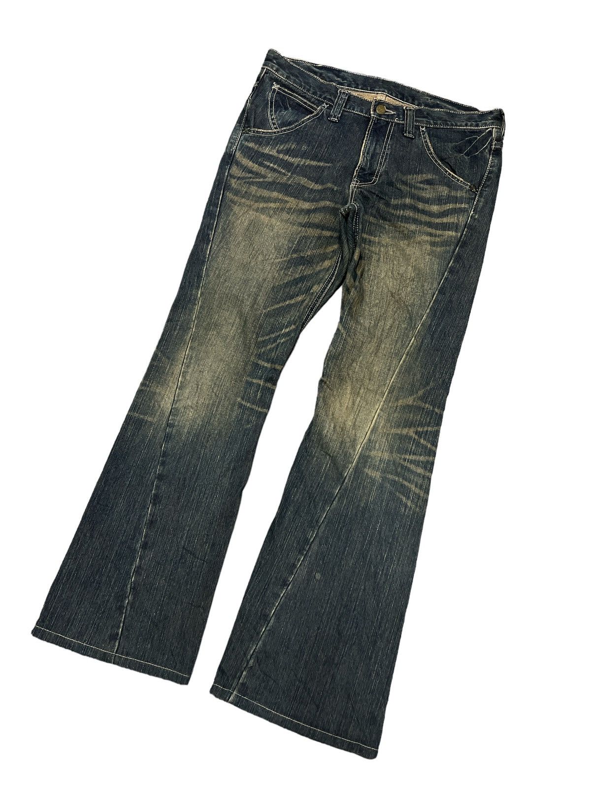 Japanese Brand × Vintage FLARED💥LEE RIDER RUSTY TWIST DISTRESSED DENIM PANT Size US 32 / EU 48 - 5 Thumbnail