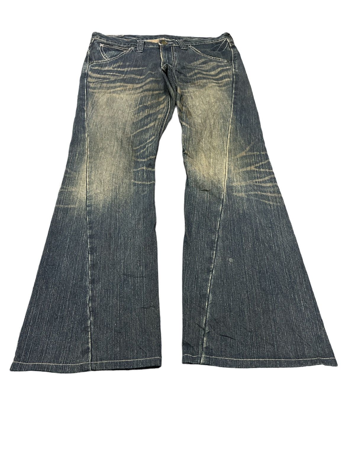 Japanese Brand × Vintage FLARED💥LEE RIDER RUSTY TWIST DISTRESSED DENIM PANT Size US 32 / EU 48 - 4 Thumbnail