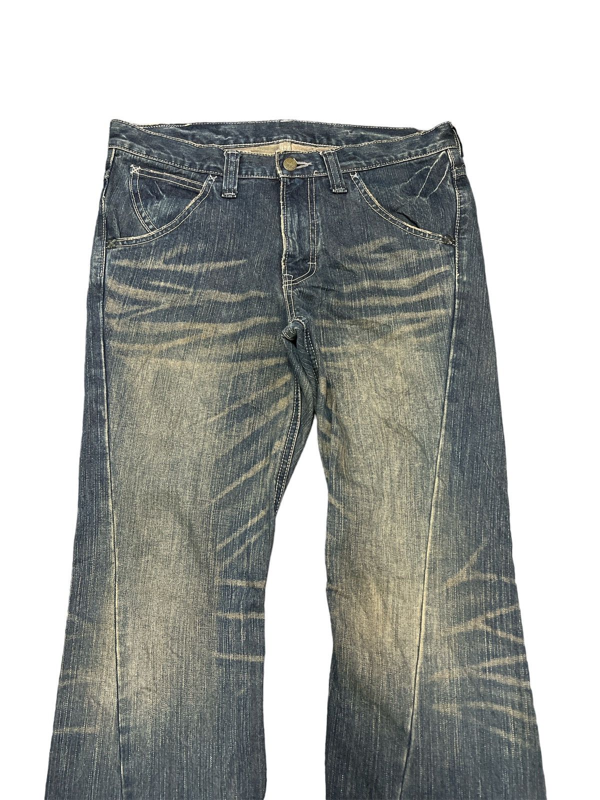 Japanese Brand × Vintage FLARED💥LEE RIDER RUSTY TWIST DISTRESSED DENIM PANT Size US 32 / EU 48 - 2 Thumbnail
