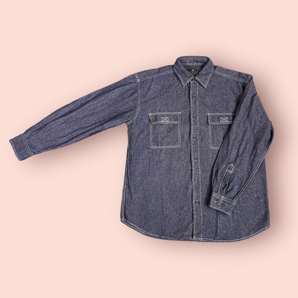 Issey Miyake VINTAGE IY BASICS CHAMBRAY BLUE BUTTON UP SHIRT LS Size US M / EU 48-50 / 2 - 5 Thumbnail