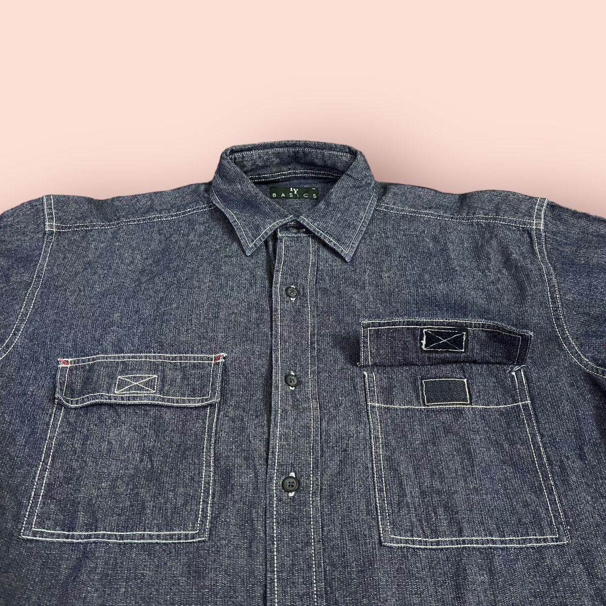 Issey Miyake VINTAGE IY BASICS CHAMBRAY BLUE BUTTON UP SHIRT LS Size US M / EU 48-50 / 2 - 9 Thumbnail