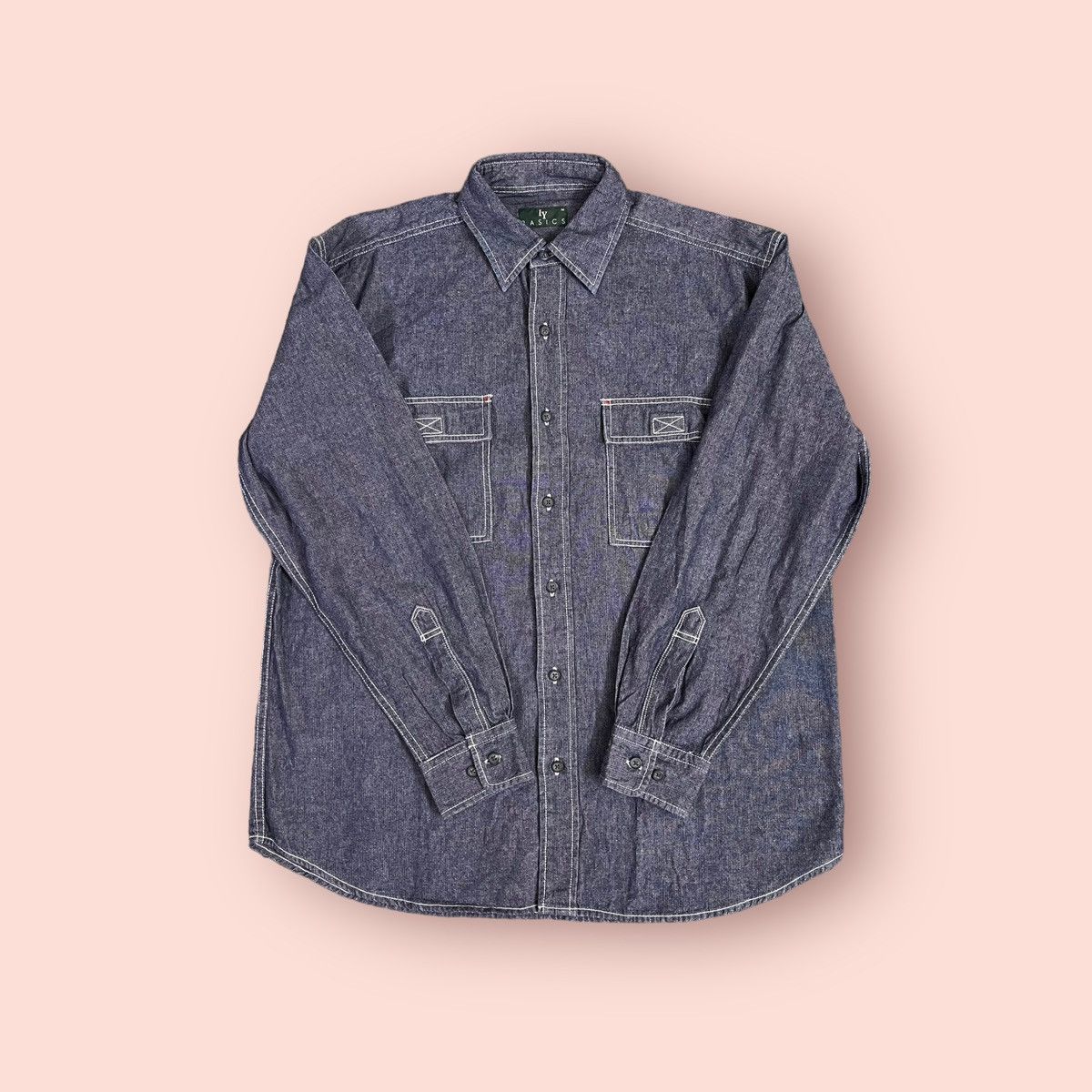Issey Miyake VINTAGE IY BASICS CHAMBRAY BLUE BUTTON UP SHIRT LS Size US M / EU 48-50 / 2 - 2 Thumbnail